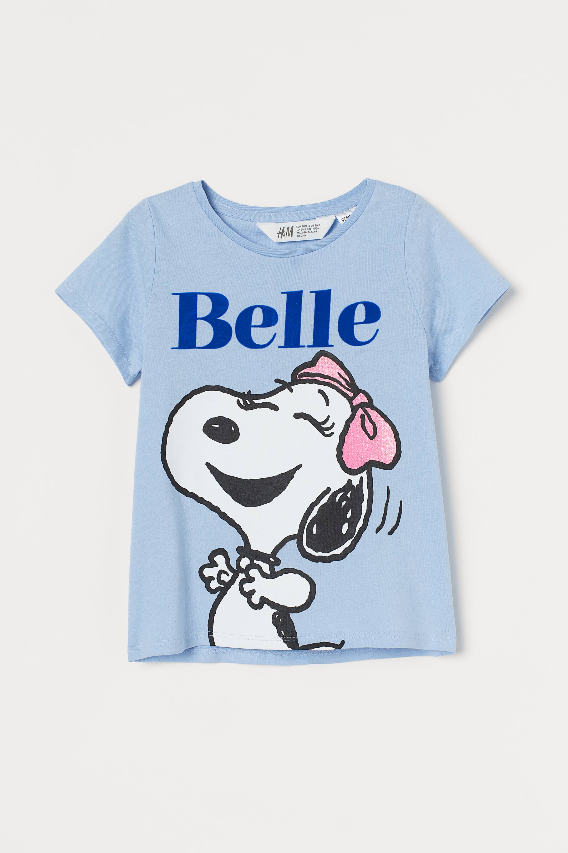 View larger image: Motif-front top - Light blue/Snoopy - Kids | H&M 1