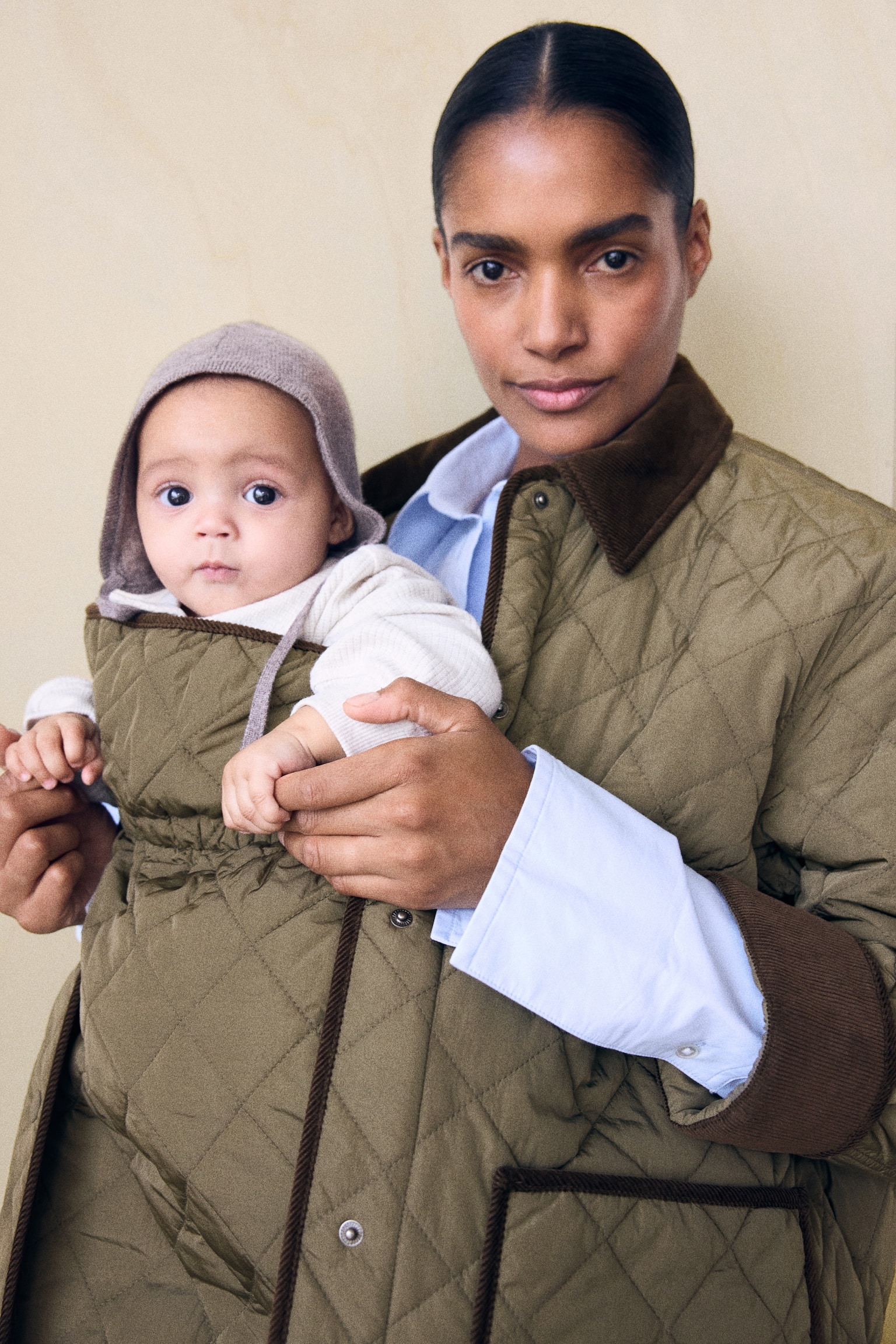 Женская куртка H&M Mama Before & After Quilted Babywearing, цвет: Хаки зелёный / Коричневый — фото 3