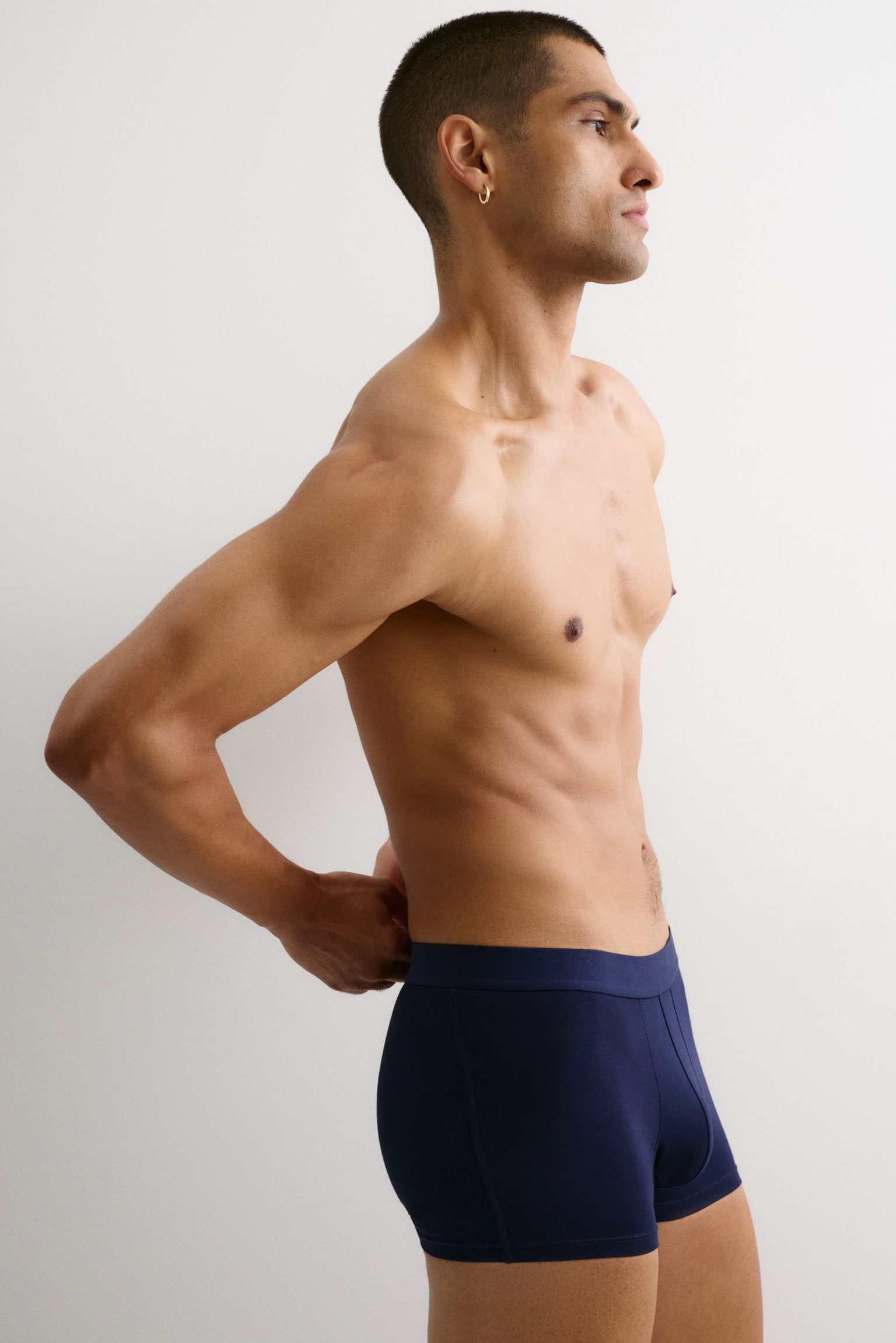 5-pack Short Boxer Briefs with Lycra® - Navy blue/Gray melange/Black/White/Dark gray melange/black - 6