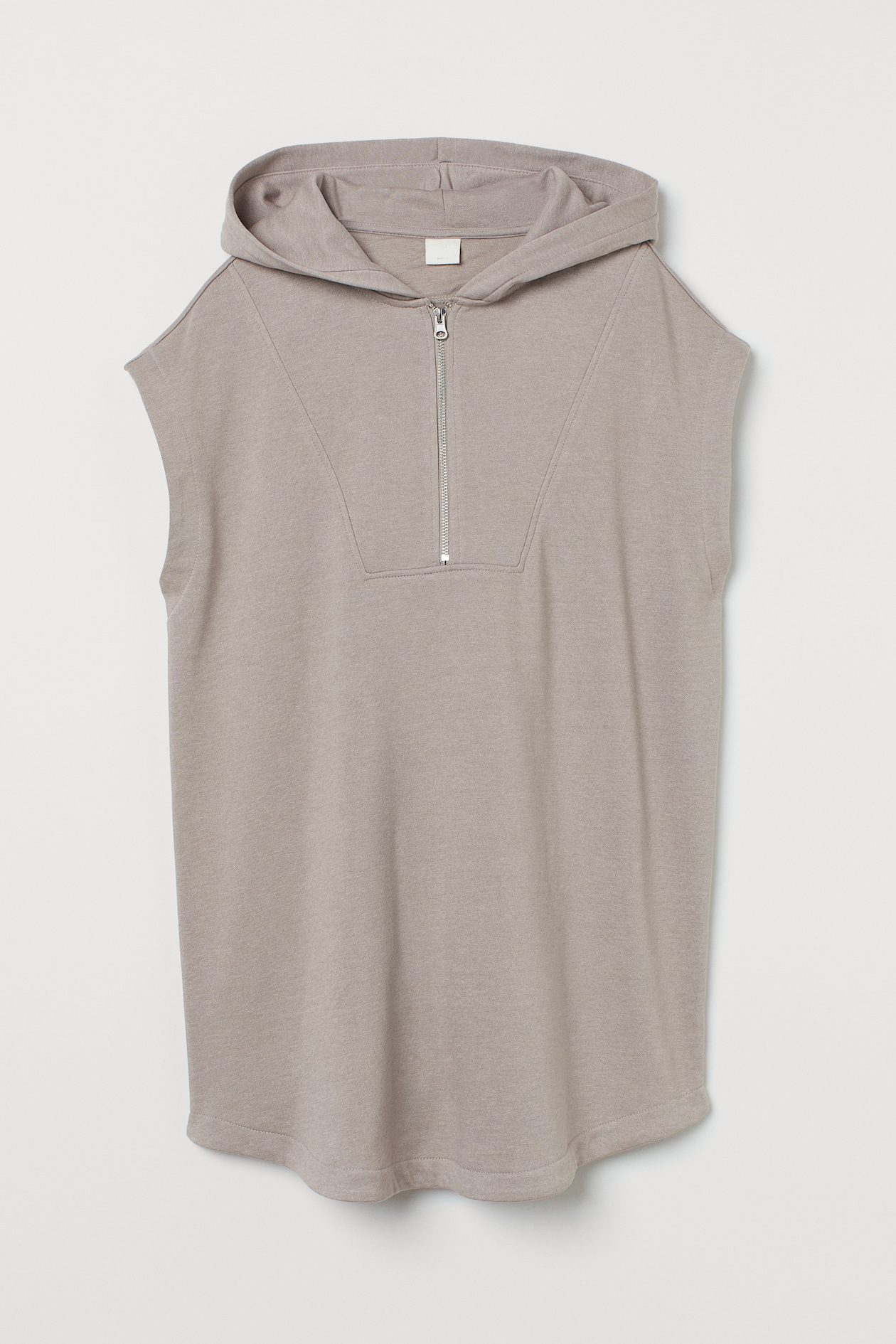 Sleeveless Hoodie - Sleeveless - Regular length - Taupe - Ladies | H&M US