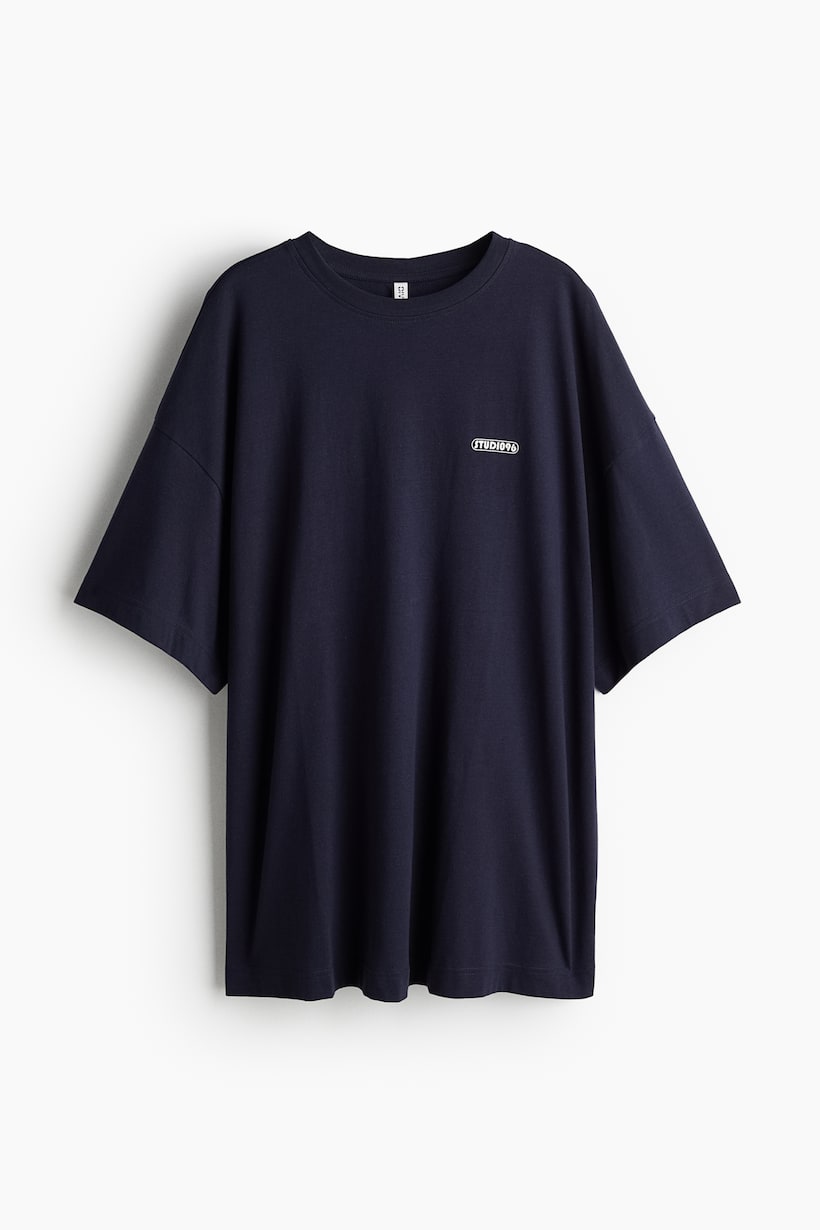 round neck h&m oversized t shirt women's