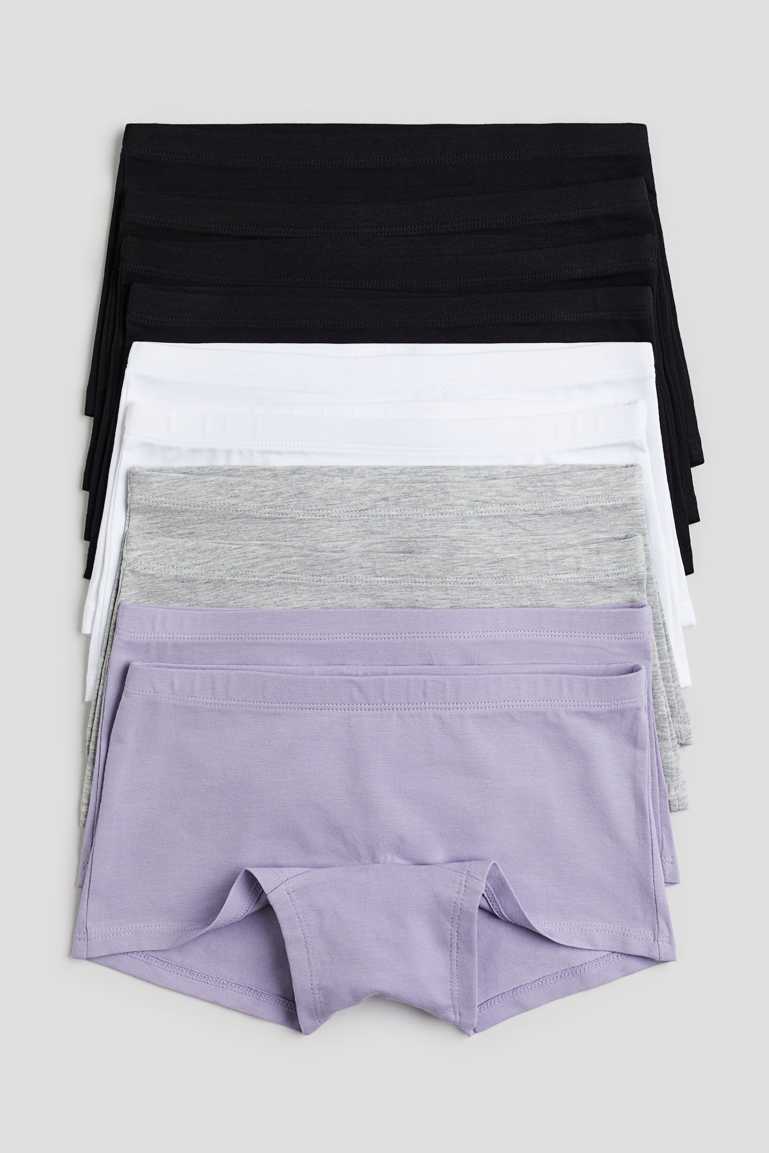 10-pack boxer briefs - Light purple/Black/White/Light green/Light grey marl/Dark grey/Light grey - 1