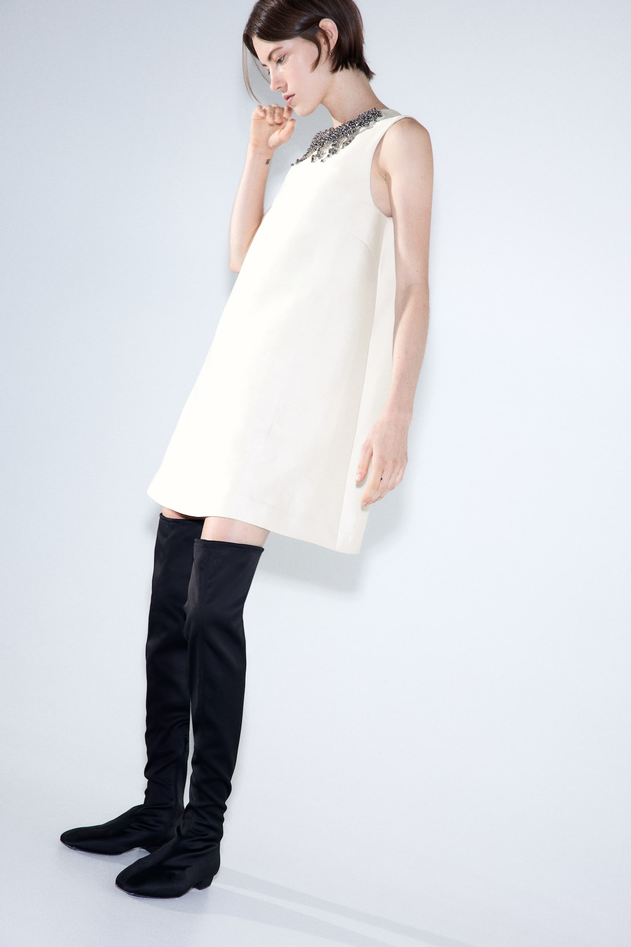 Embellished A-Line Dress