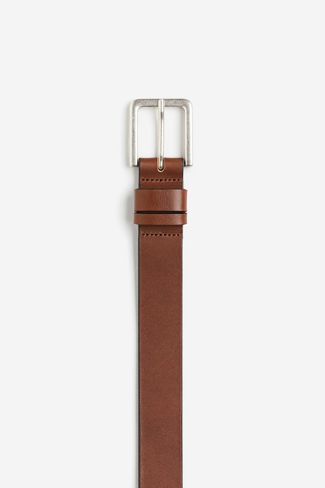 Leather belt - Light brown/Black - 2