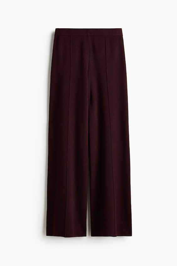Женские брюки H&M Wide-Leg Fine-Knit Pants