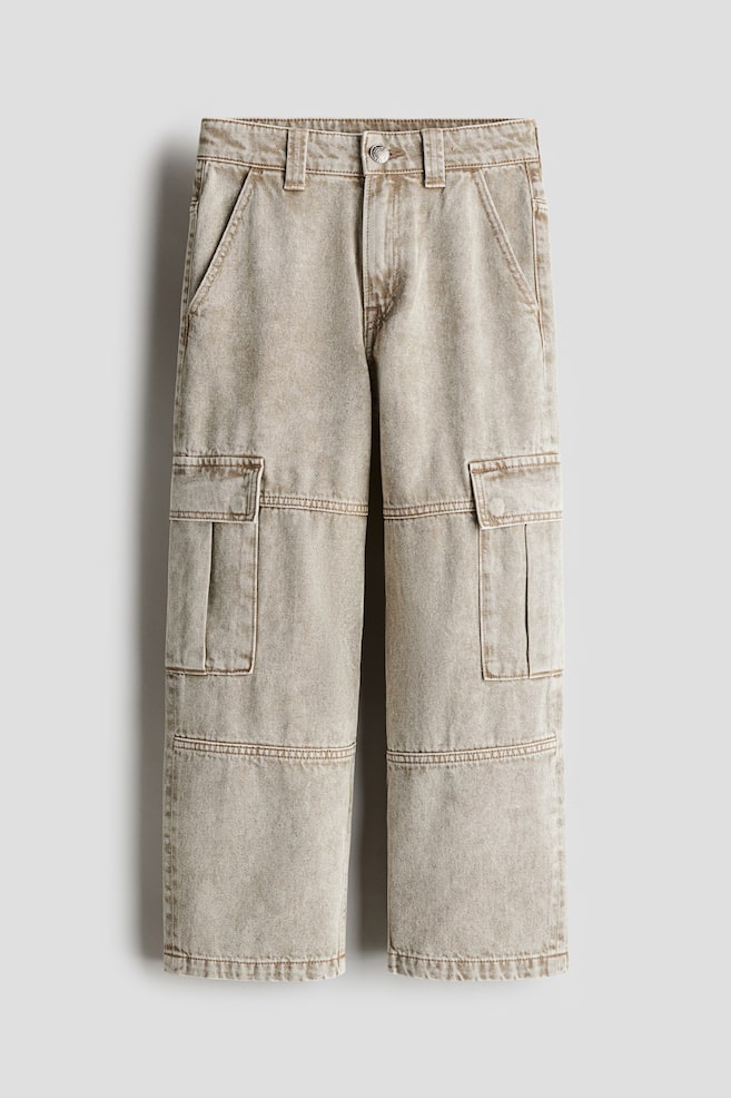 Baggy cargo jeans - Beige - 1