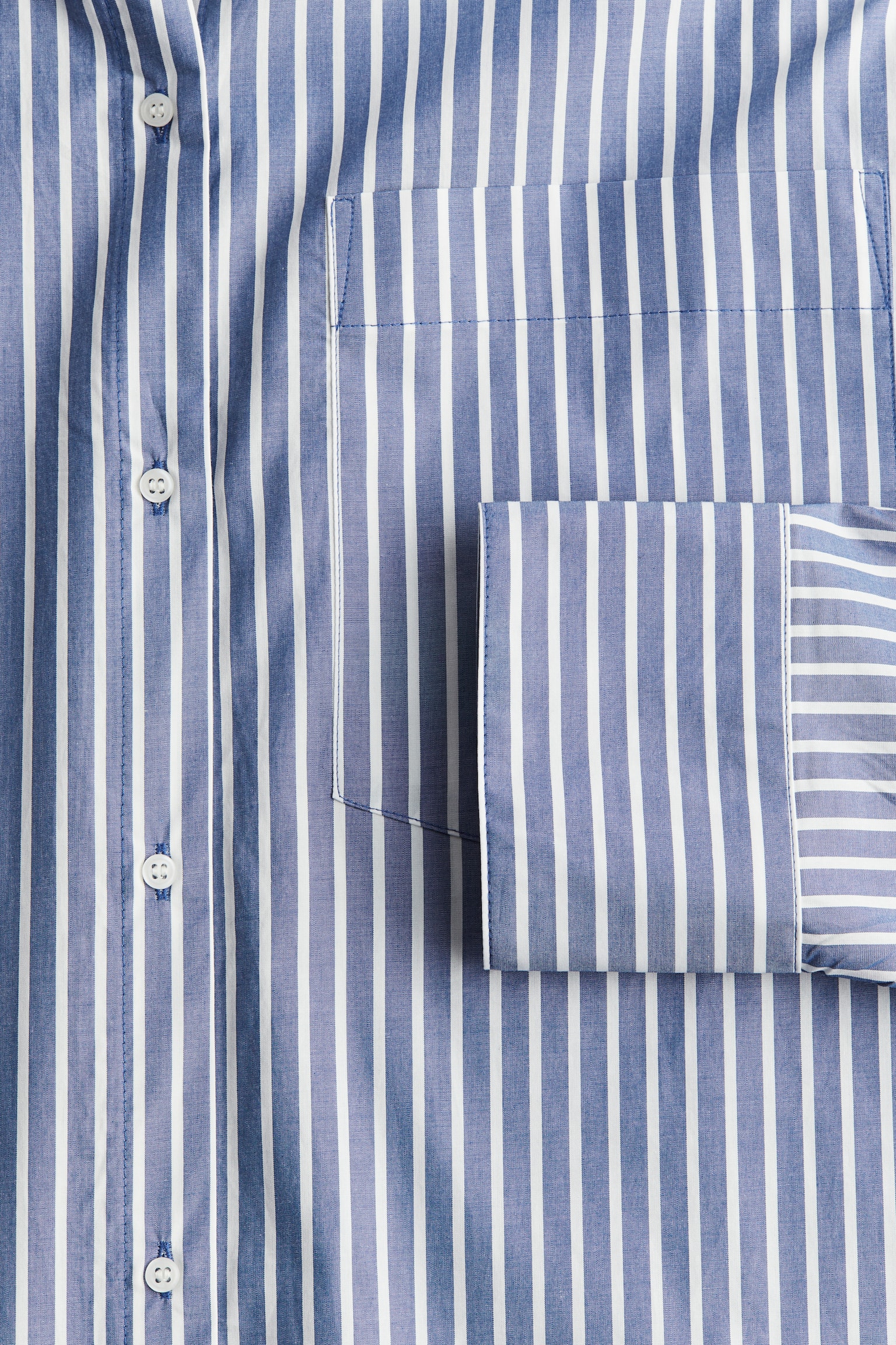 Cotton shirt - Dusty blue/Striped/White/Striped - 3