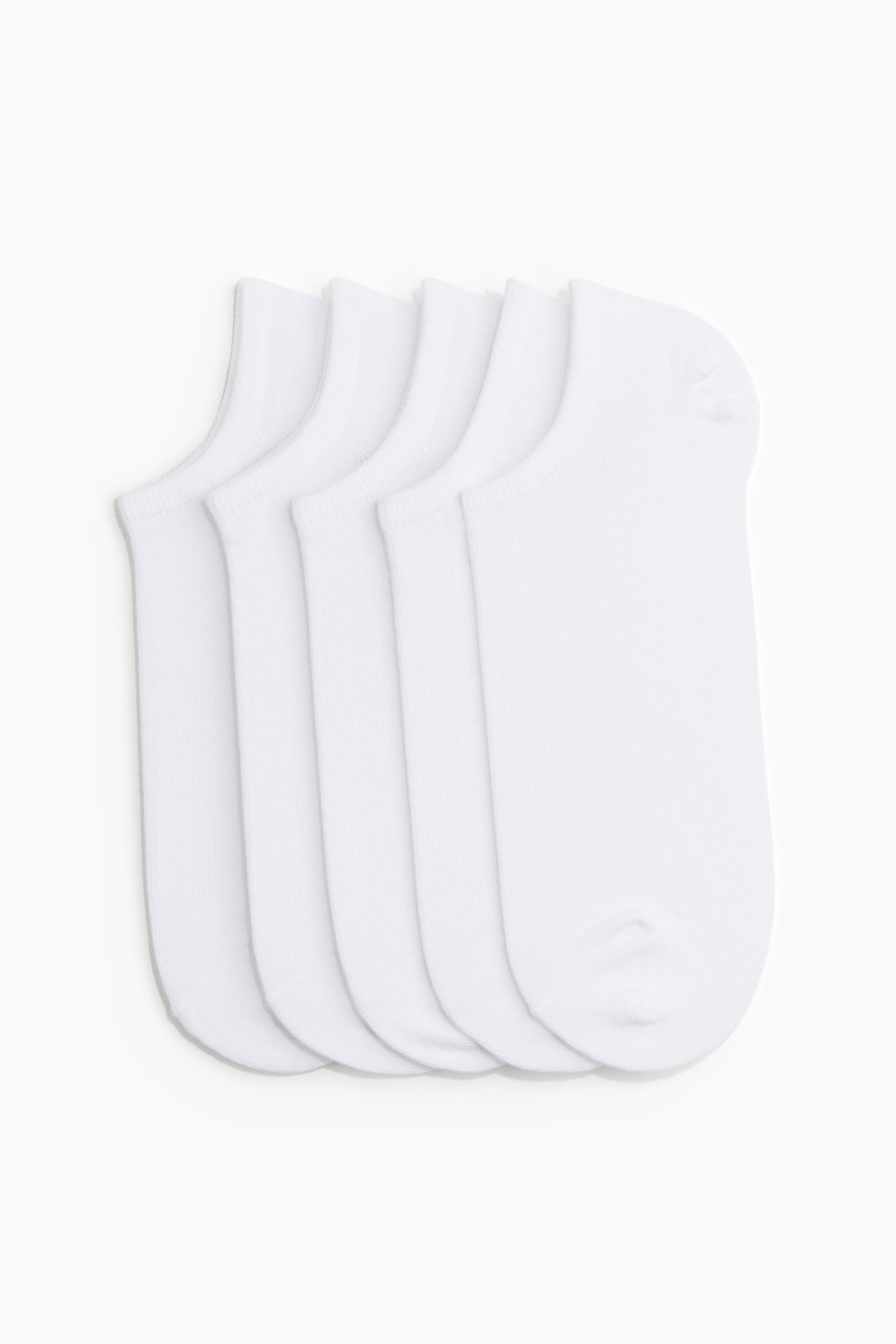View larger image: 5-Pack Ankle Socks with Lycra® - White - Men | H&M US 1