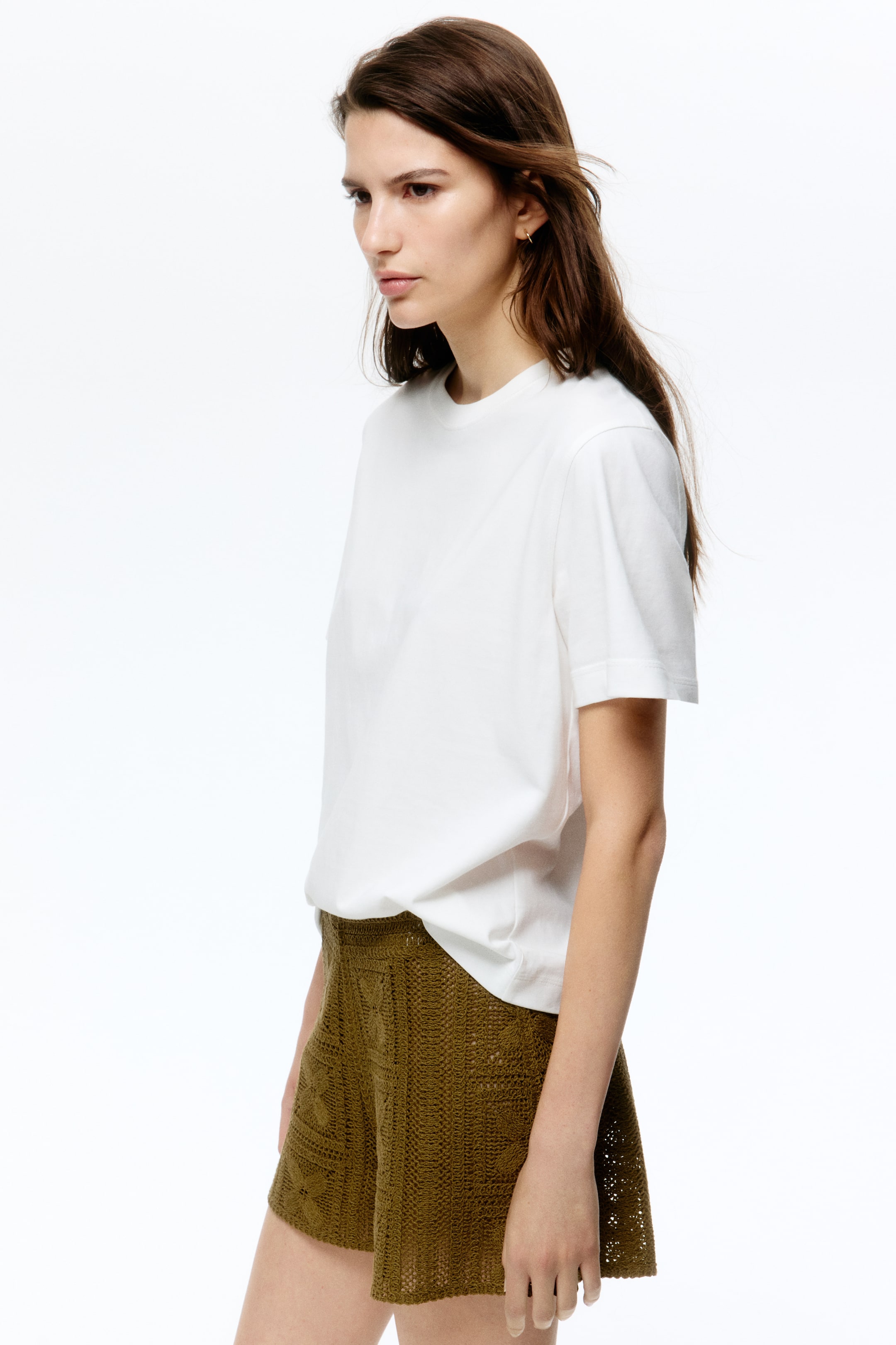 Crochet-Look Silk-Blend Shorts