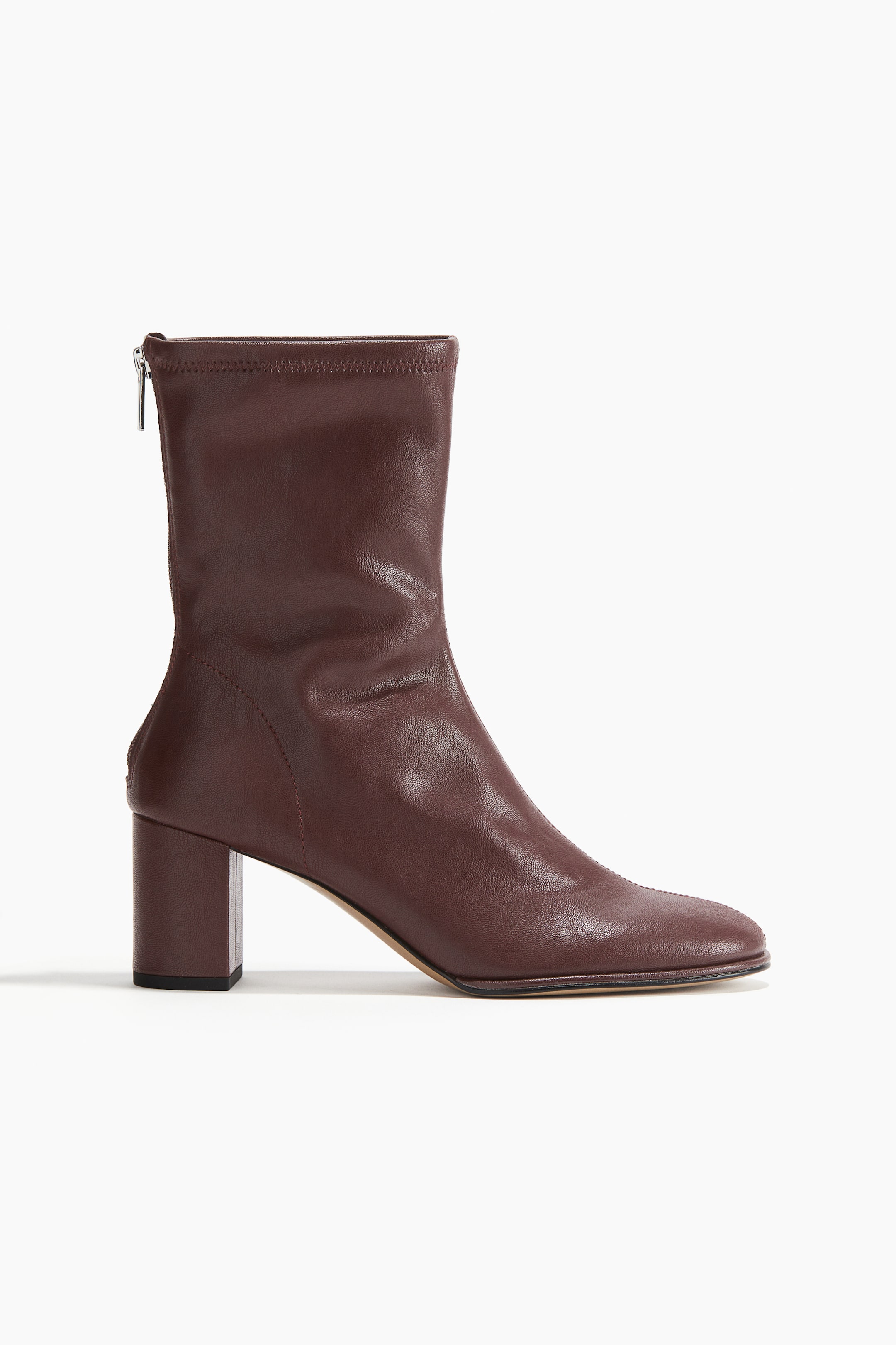 Ankle-high sock boots - Burgundy - Ladies | H&M 1