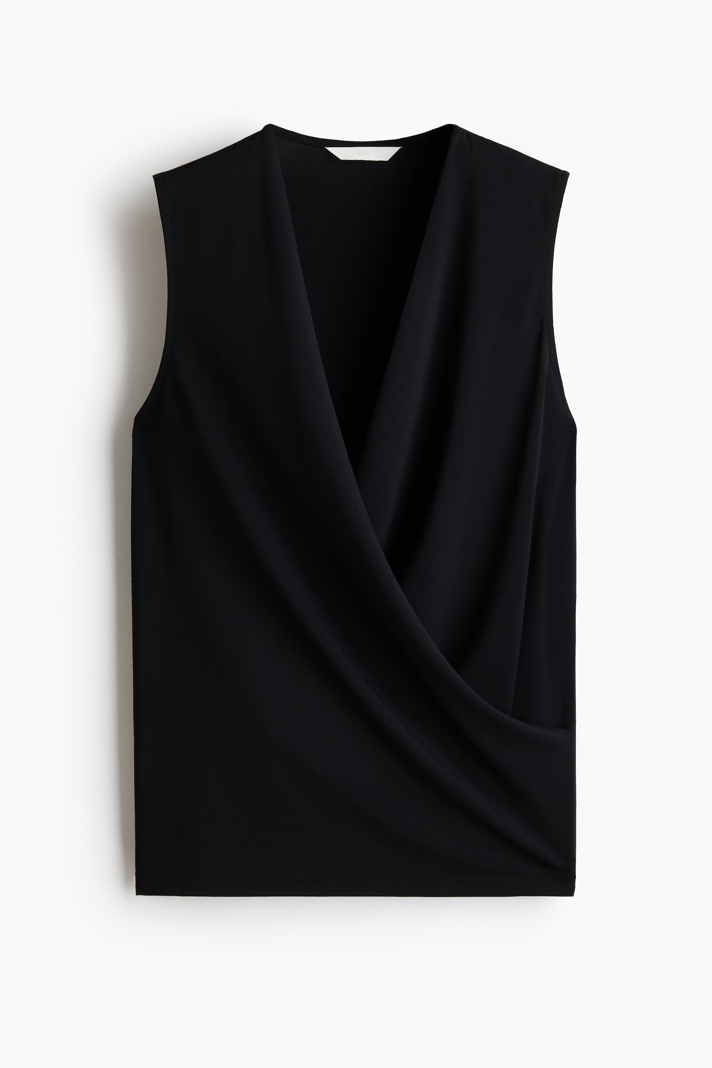 Top senza maniche con incrocio - Nero