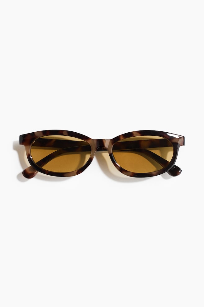 Oval sunglasses - Brown/Tortoiseshell pattern/Black - 1