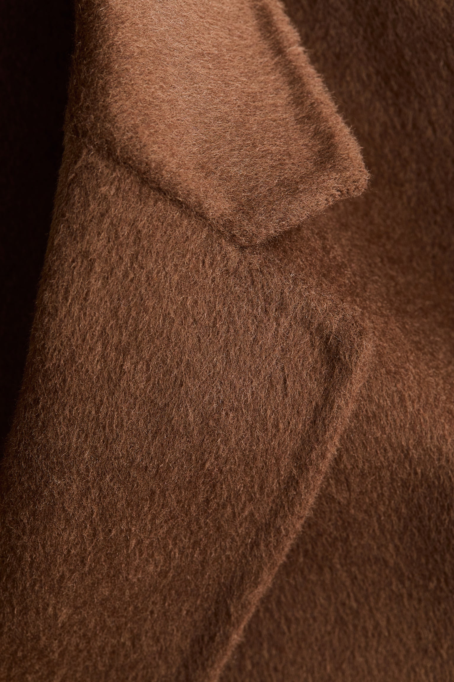 Handmade wool-blend coat - Brown/Cream - 3