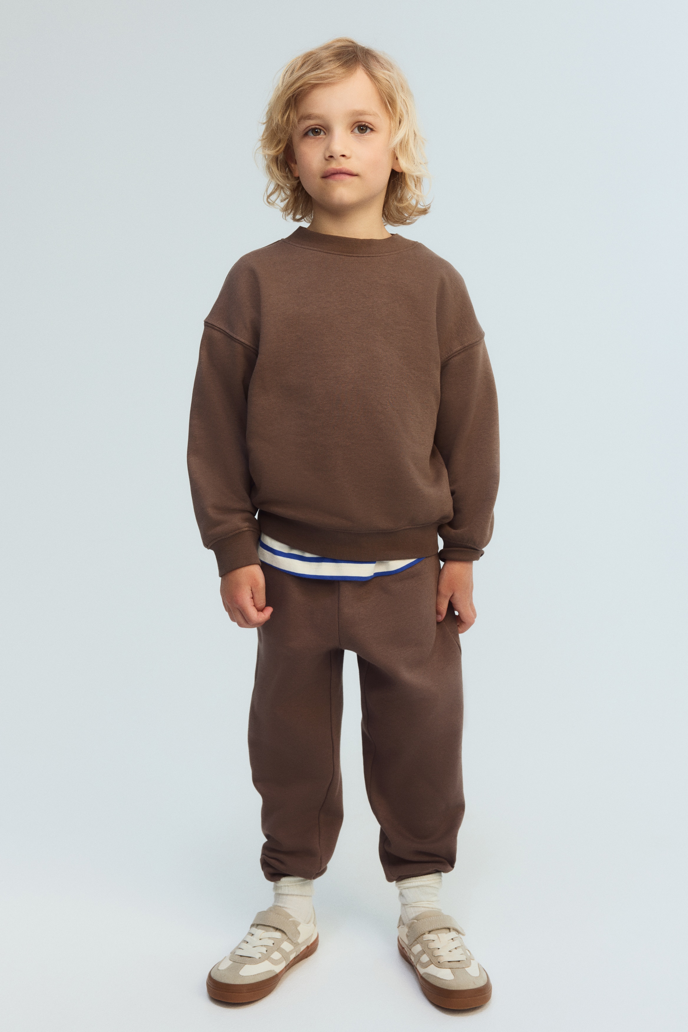 2-teiliges Sweatshirt-Set - Braun/Marineblau