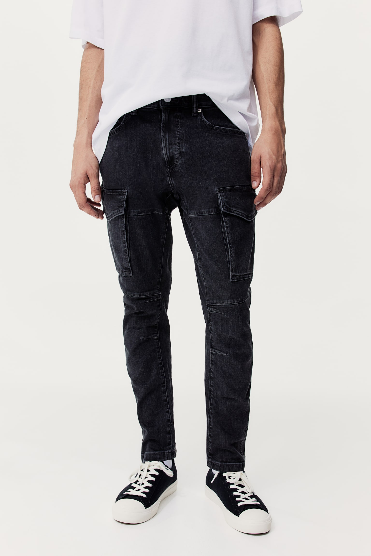 Slim Cargo Jeans - Denim black/Denim blue/Denim black/Denim grey/Light denim blue - 5