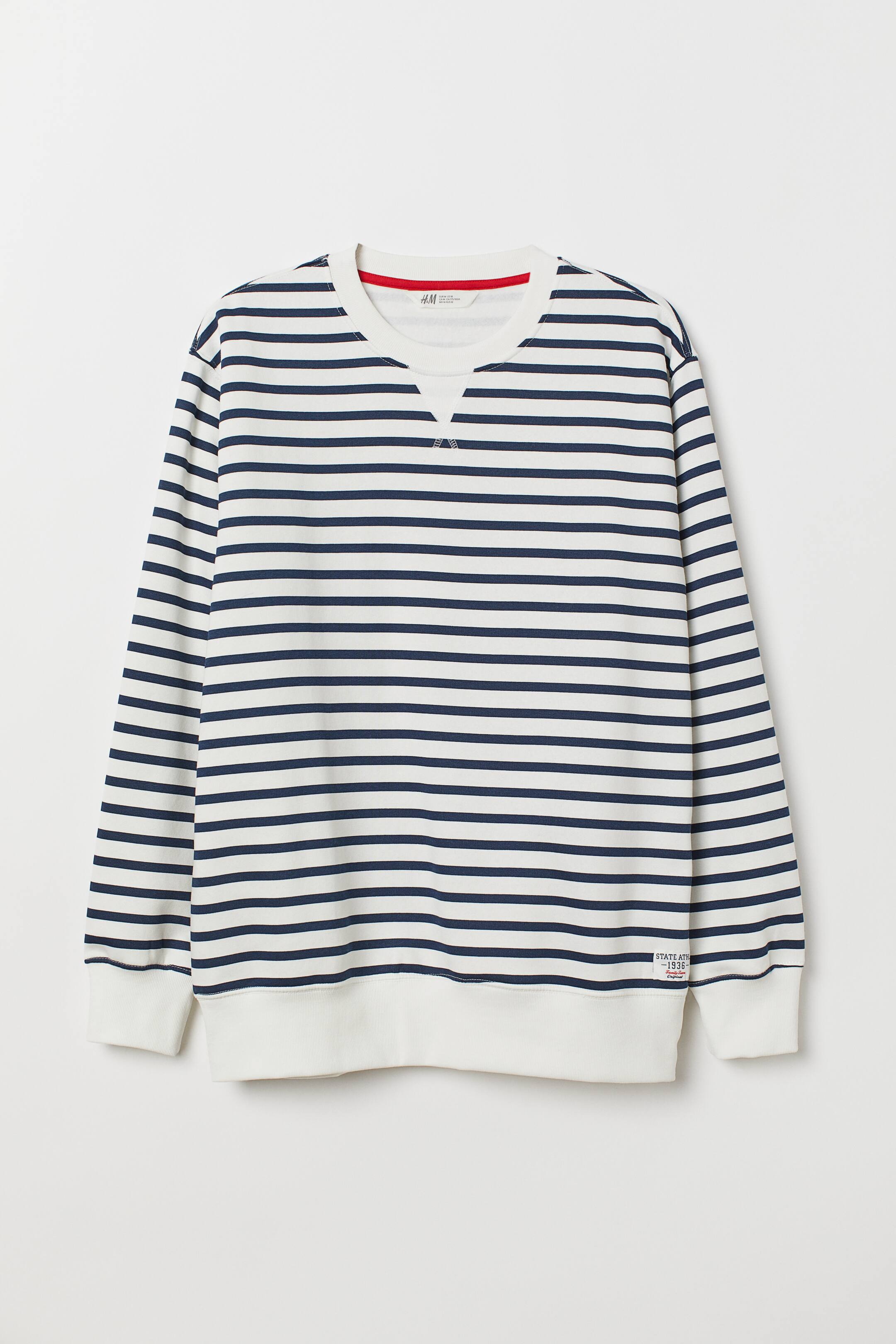 Größeres Bild ansehen: Sweatshirt - Weiß/Dunkelblau gestreift - Men | H&M DE 1