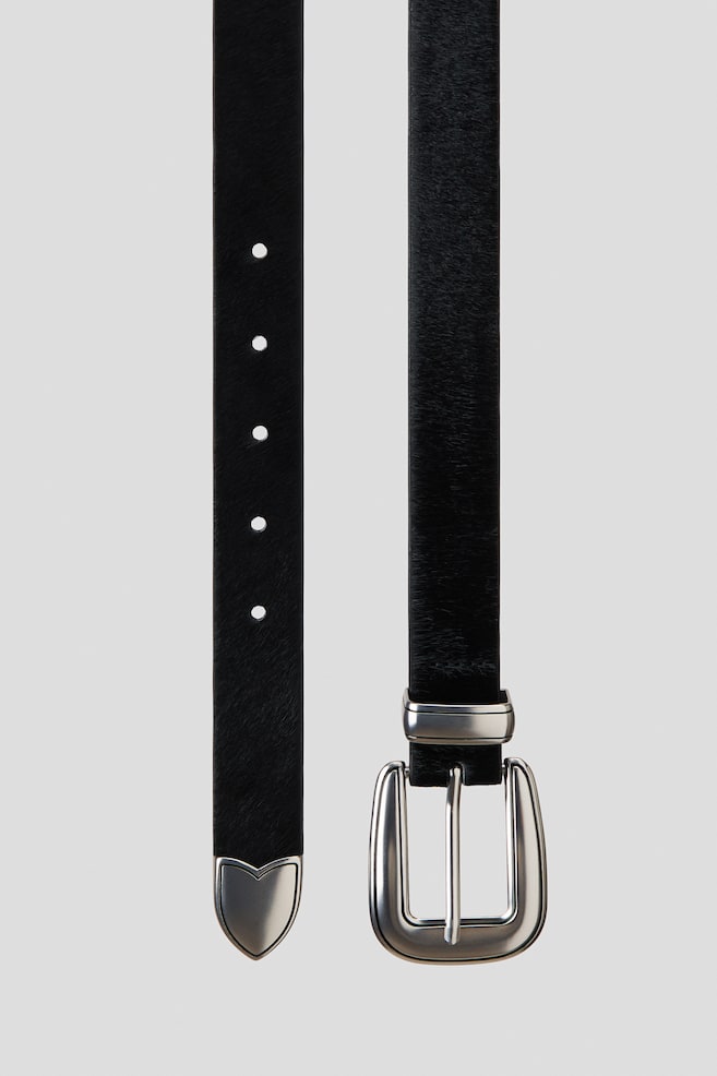 Leather belt - Black - 1
