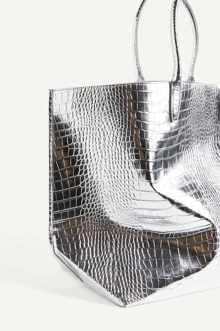 Silver Tote Bag Shopper Silber H&m Guess Flora Guess Shopper