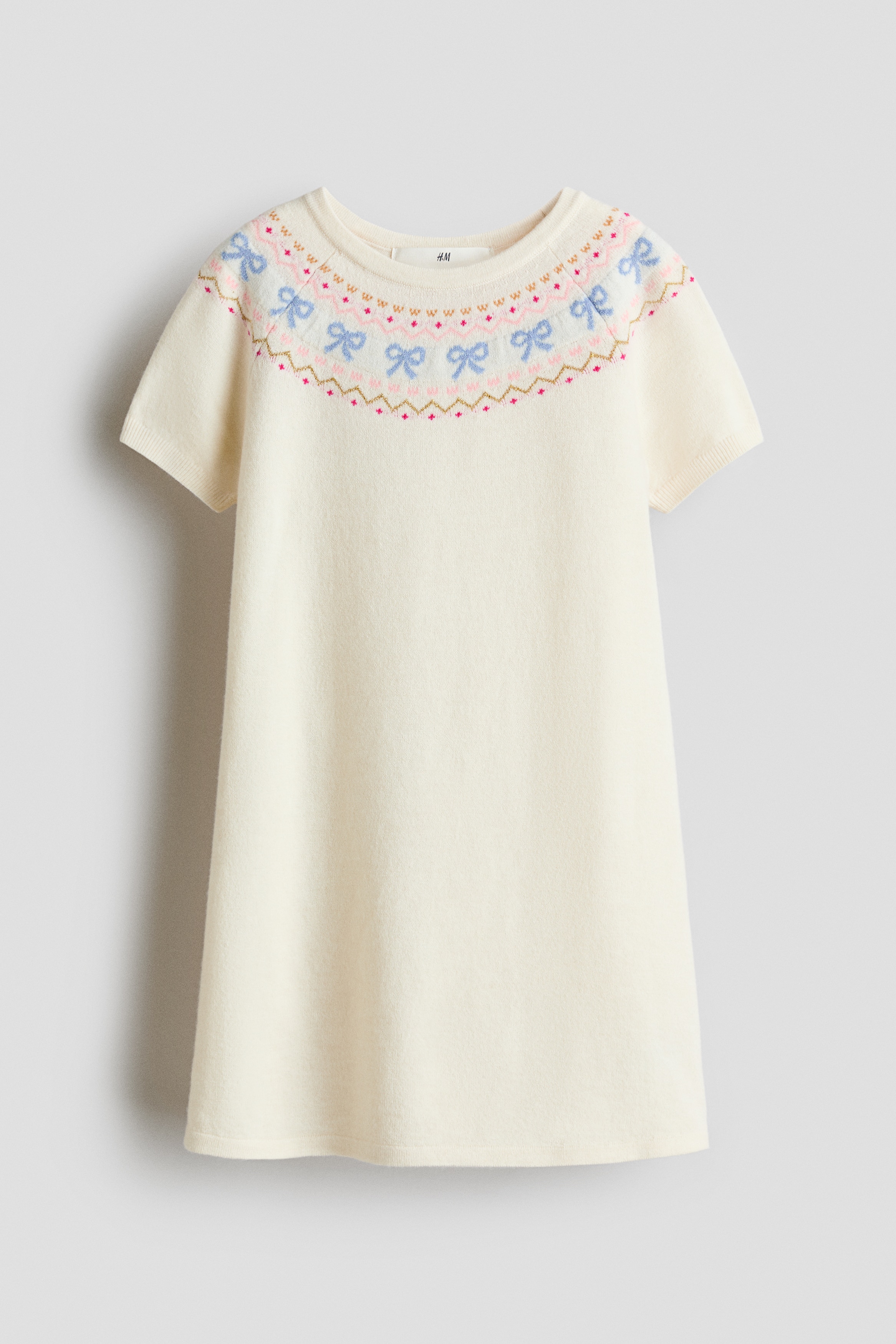 Tytöt - Neulemekko Kermanvaalea - Size: 122/128 (6-8Y) - H&M