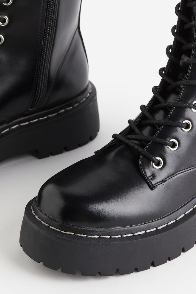 Lace-up boots - Black - 4