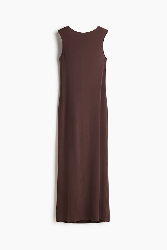 Cowl-back maxi dress - Dunkelbraun - 1