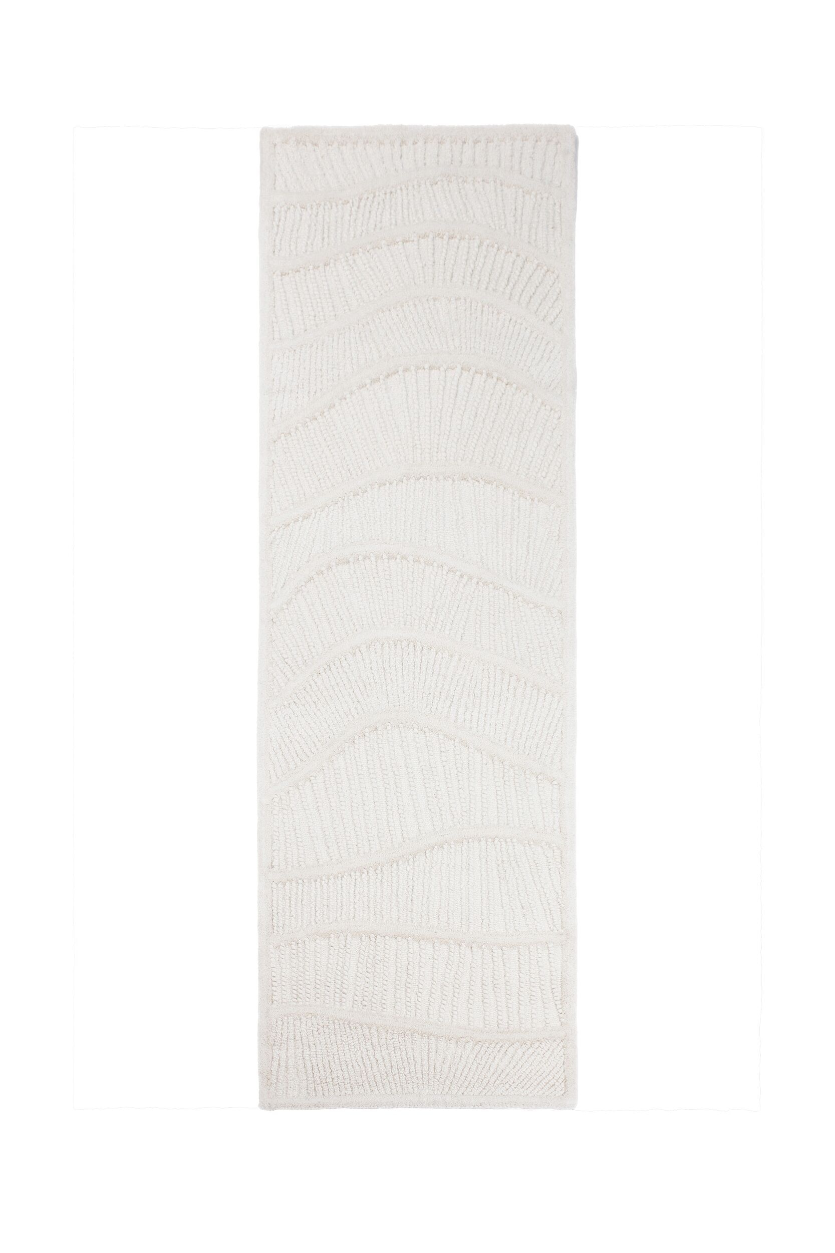Sculptured Wave Uldblanding Løber - Hvid