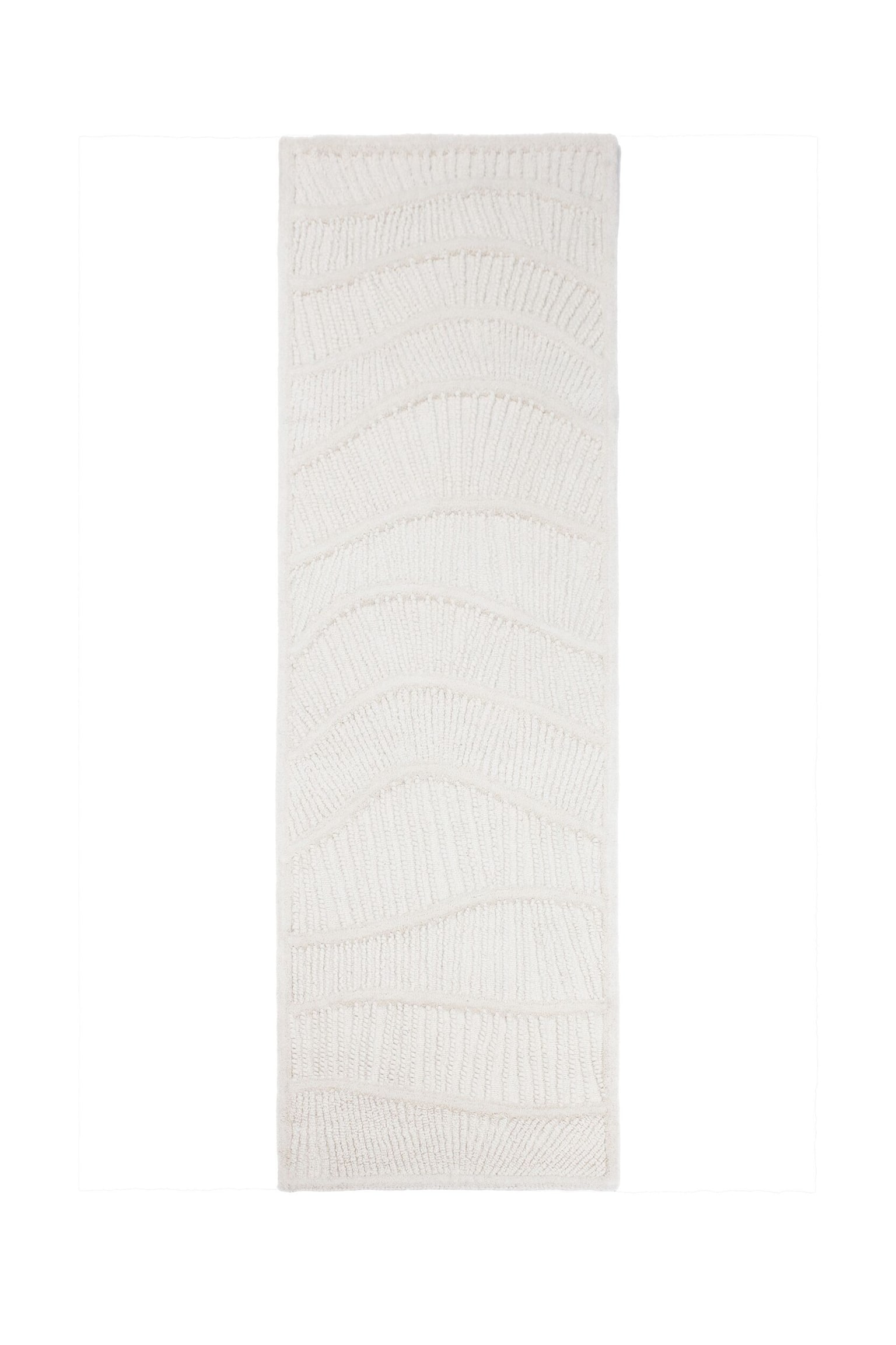Corredor Mezcla De Lana Sculptured Wave - Blanco - 1