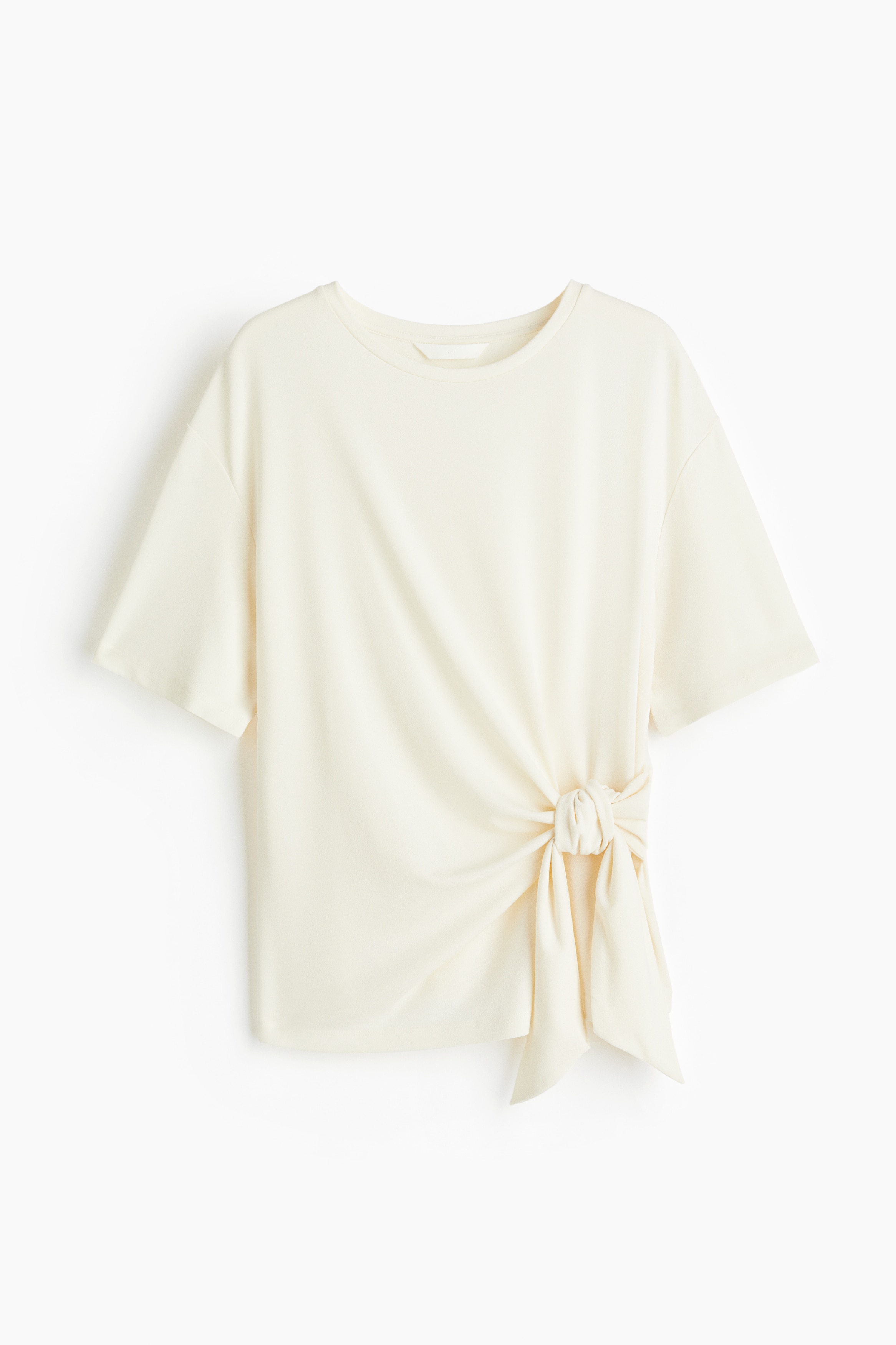 Tie-detail top - White/Black/Dark beige/Burgundy