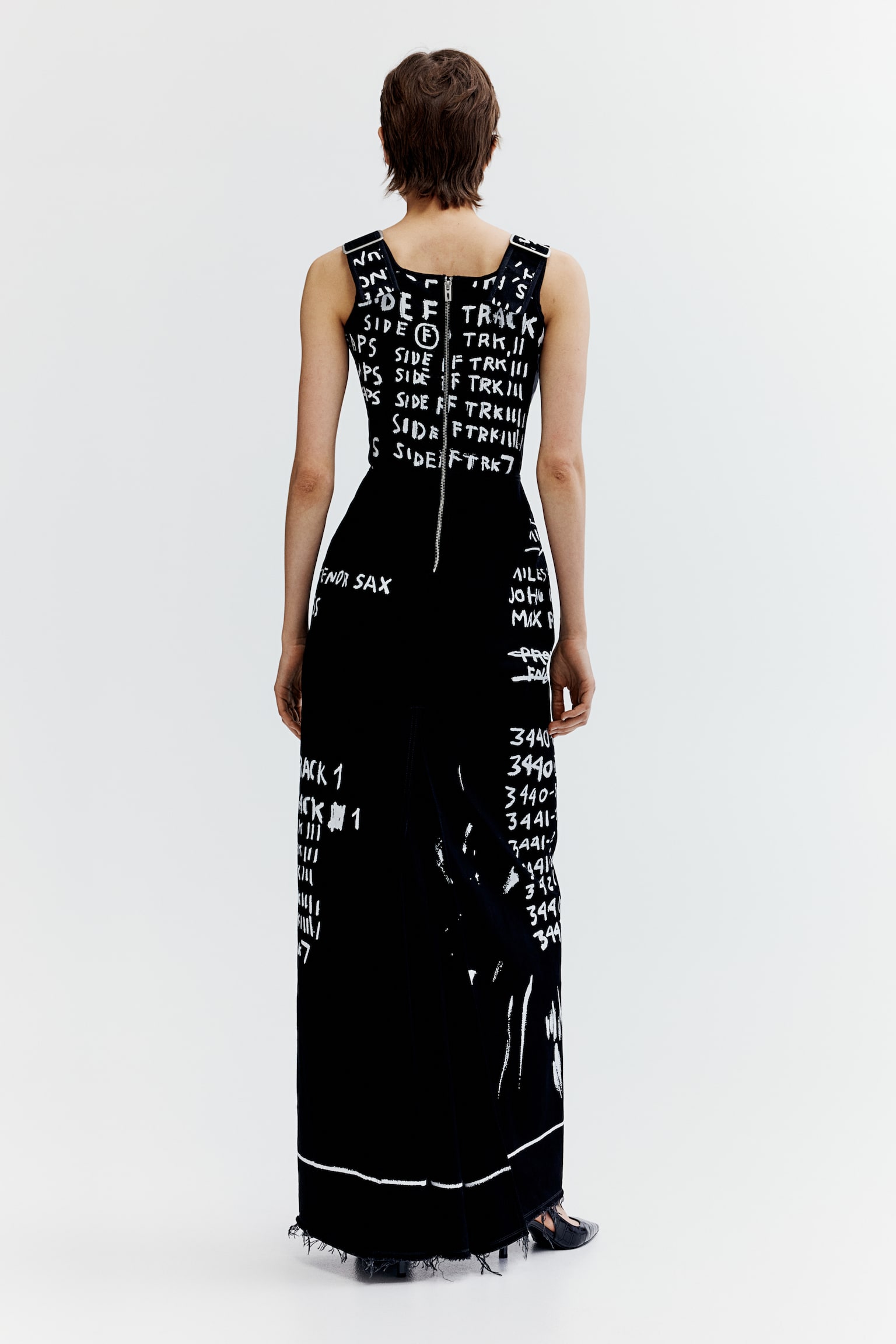 Long denim corset dress - Black/Basquiat - 5