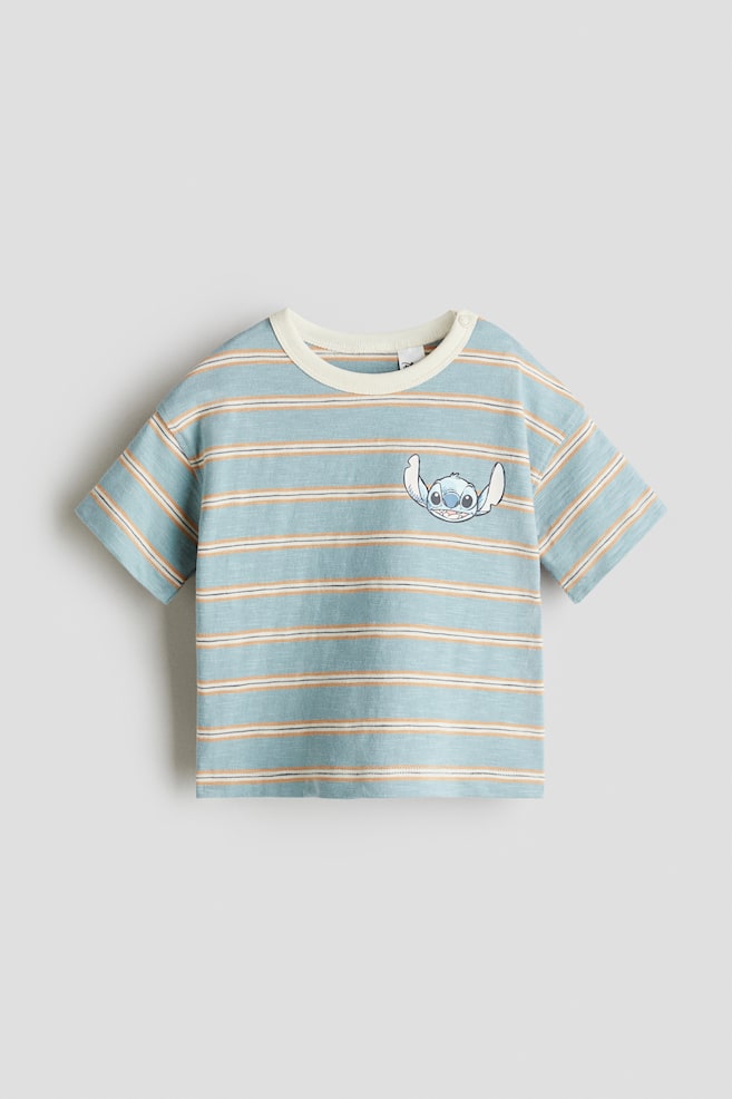 Loose-fit printed T-shirt - Light blue/Lilo & Stitch/Cream/Lilo & Stitch - 1