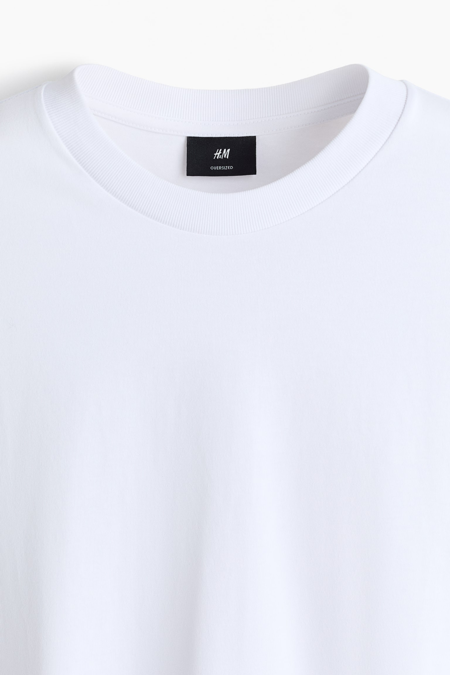 Oversized Fit Long-sleeved jersey top - White/Black/Grey melange/White - 5