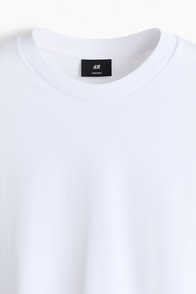 Maglia in jersey a maniche lunghe Oversized Fit - Bianco/Nero/Marrone - 5