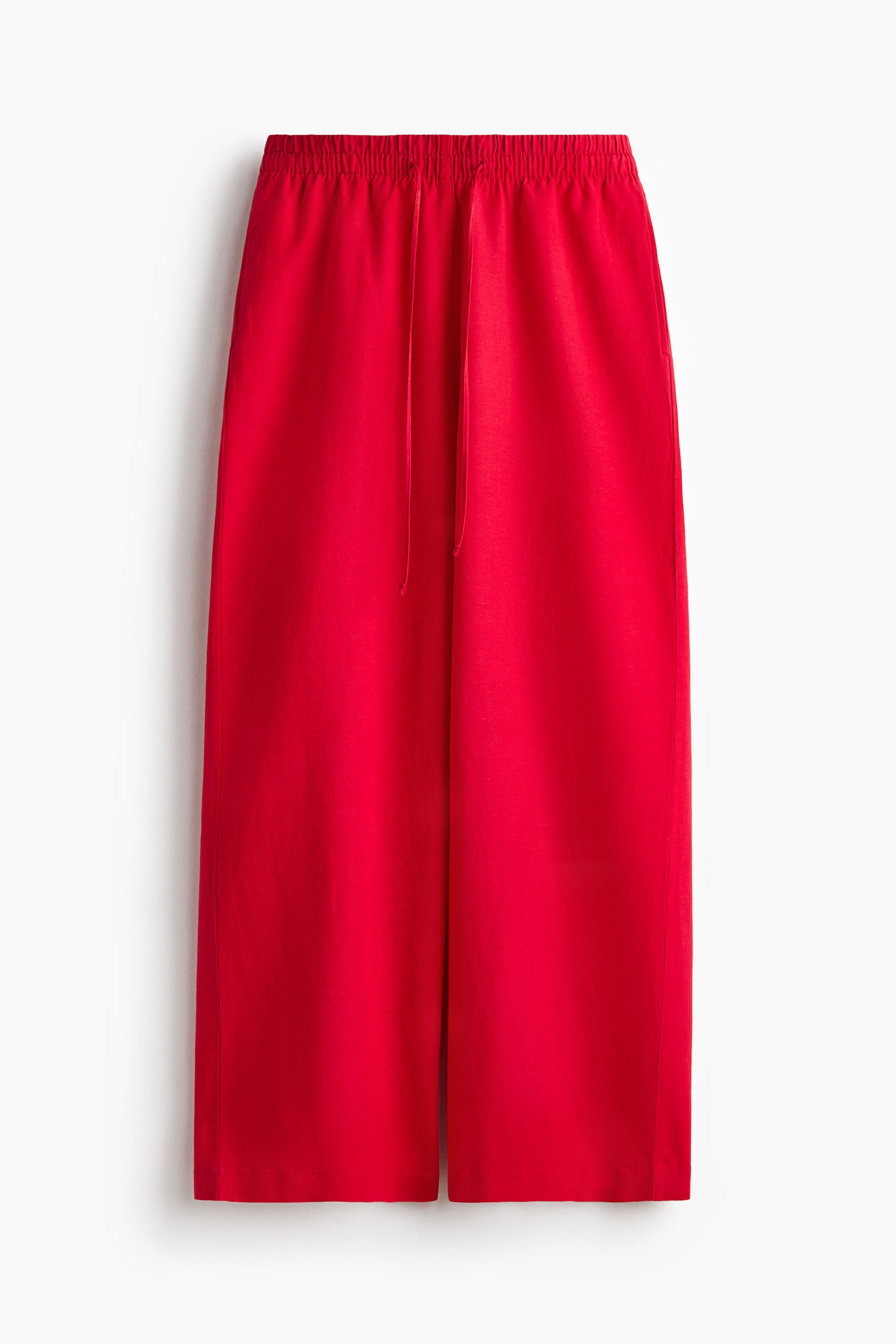 View larger image: Linen-blend drawstring trousers - Bright red - Ladies | H&M IN 1