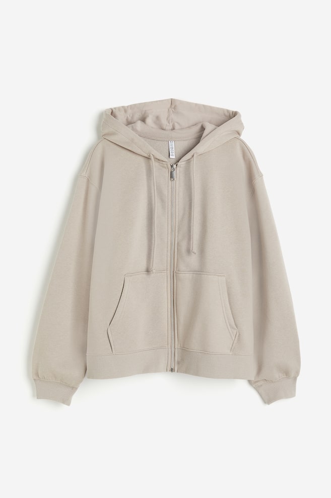 Zip-through hoodie - Light greige/Black/Light grey marl/Dark grey - 1