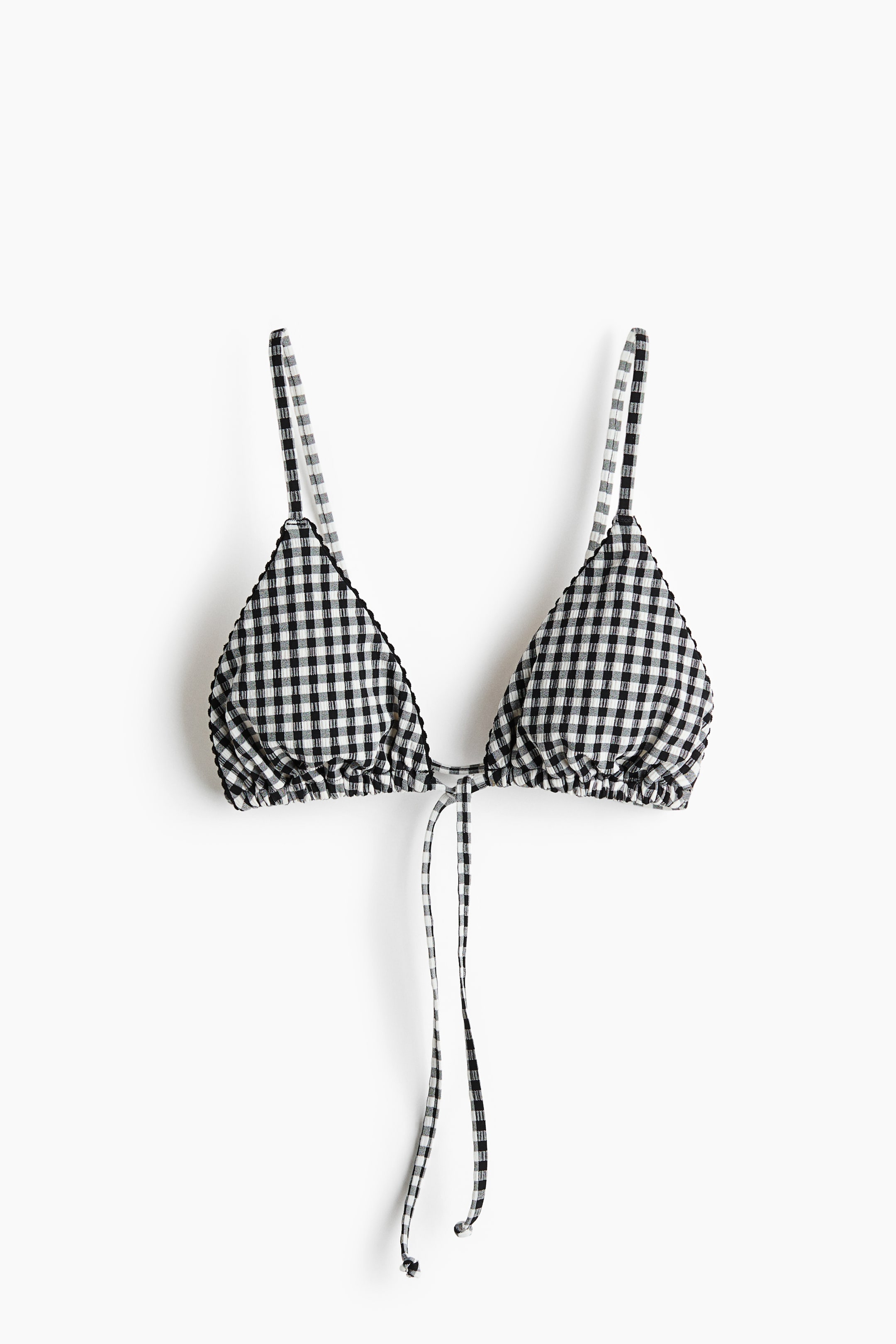 View larger image: Padded triangle bikini top - Black/Gingham check - Ladies | H&M 1