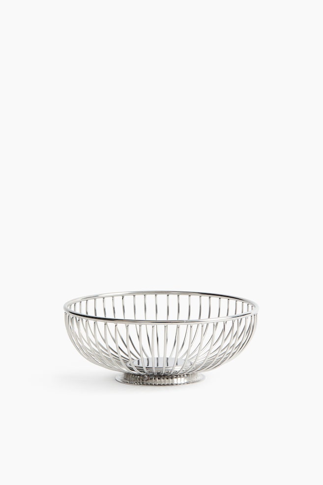 Small Stainless Steel Bread Basket - Silver-colored - 1