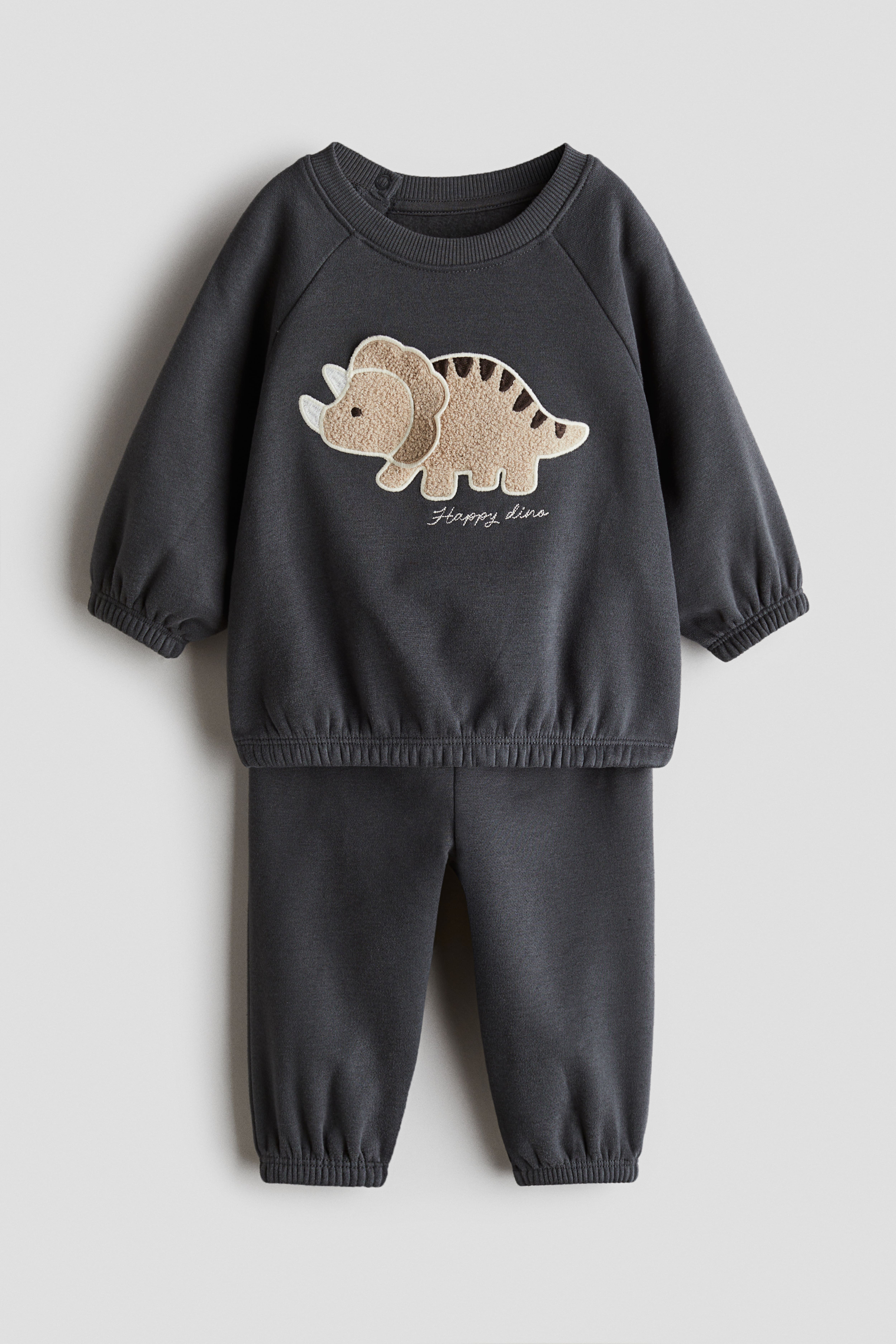 2-Piece Teddy-Detail Sweatshirt and Joggers Set