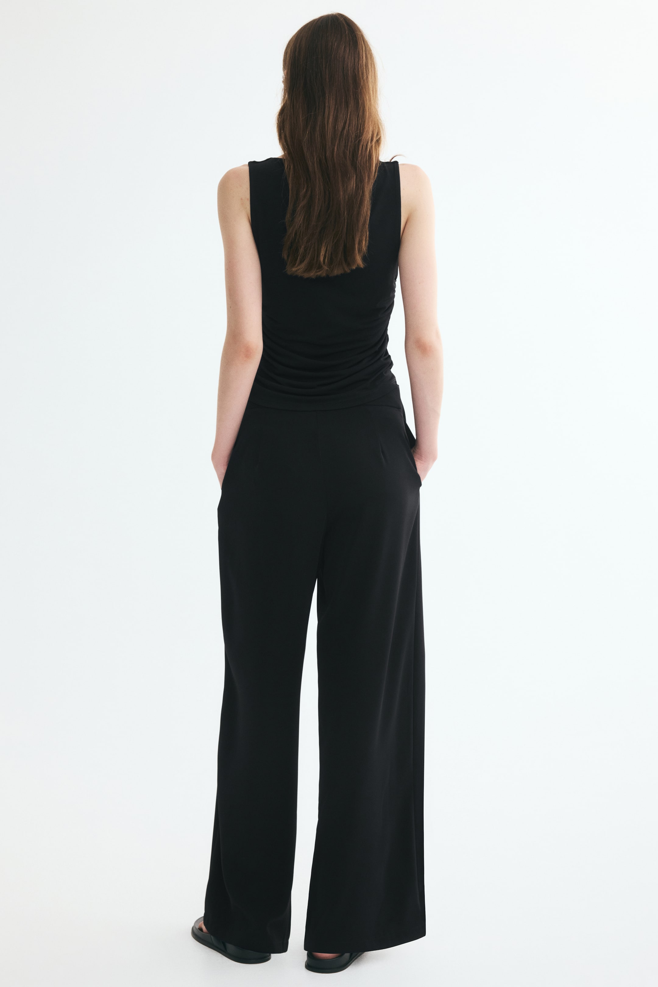 Wrap-Detail Twill Pants
