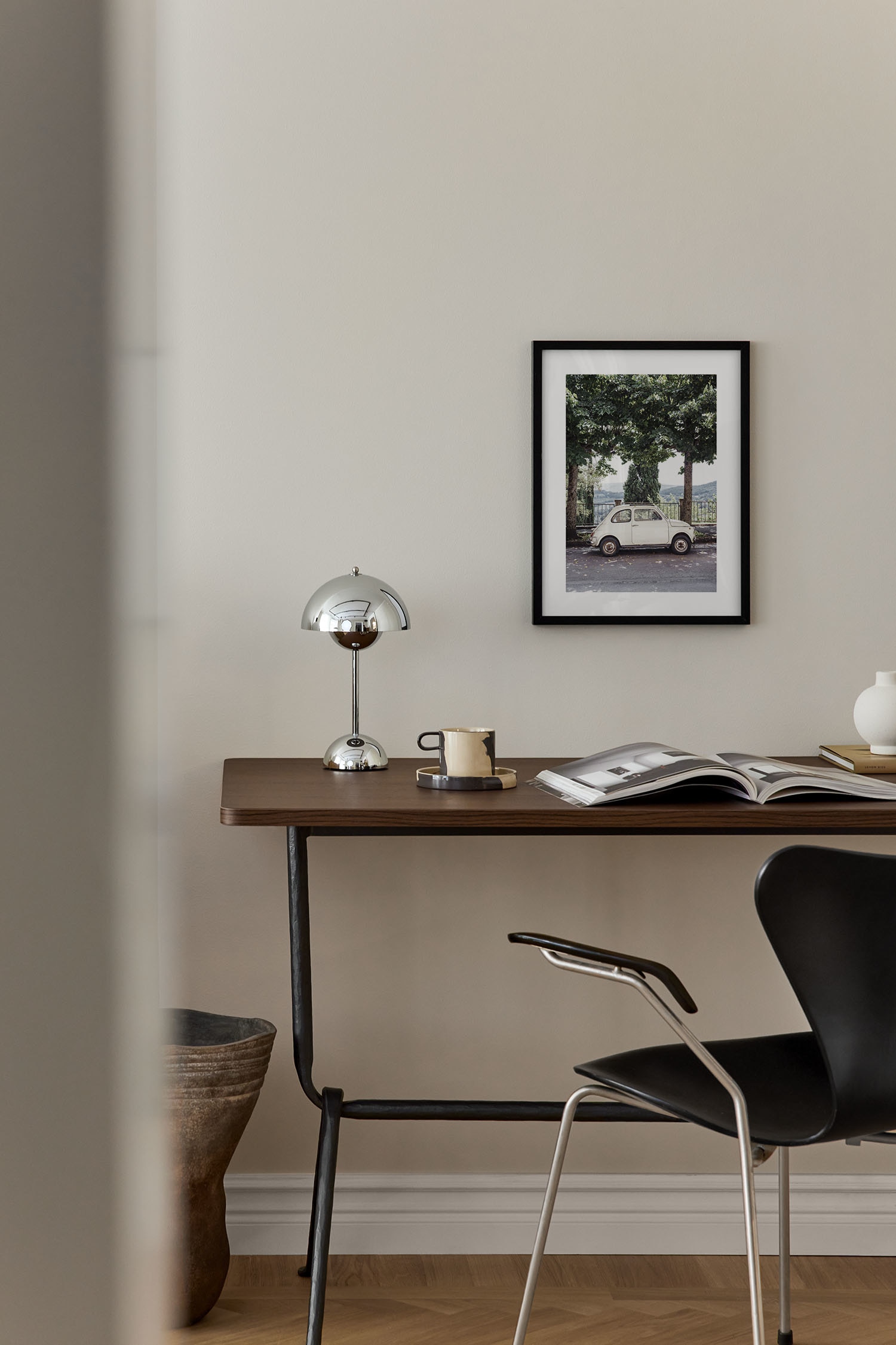 Vintage Car Plakat - Grøn/beige