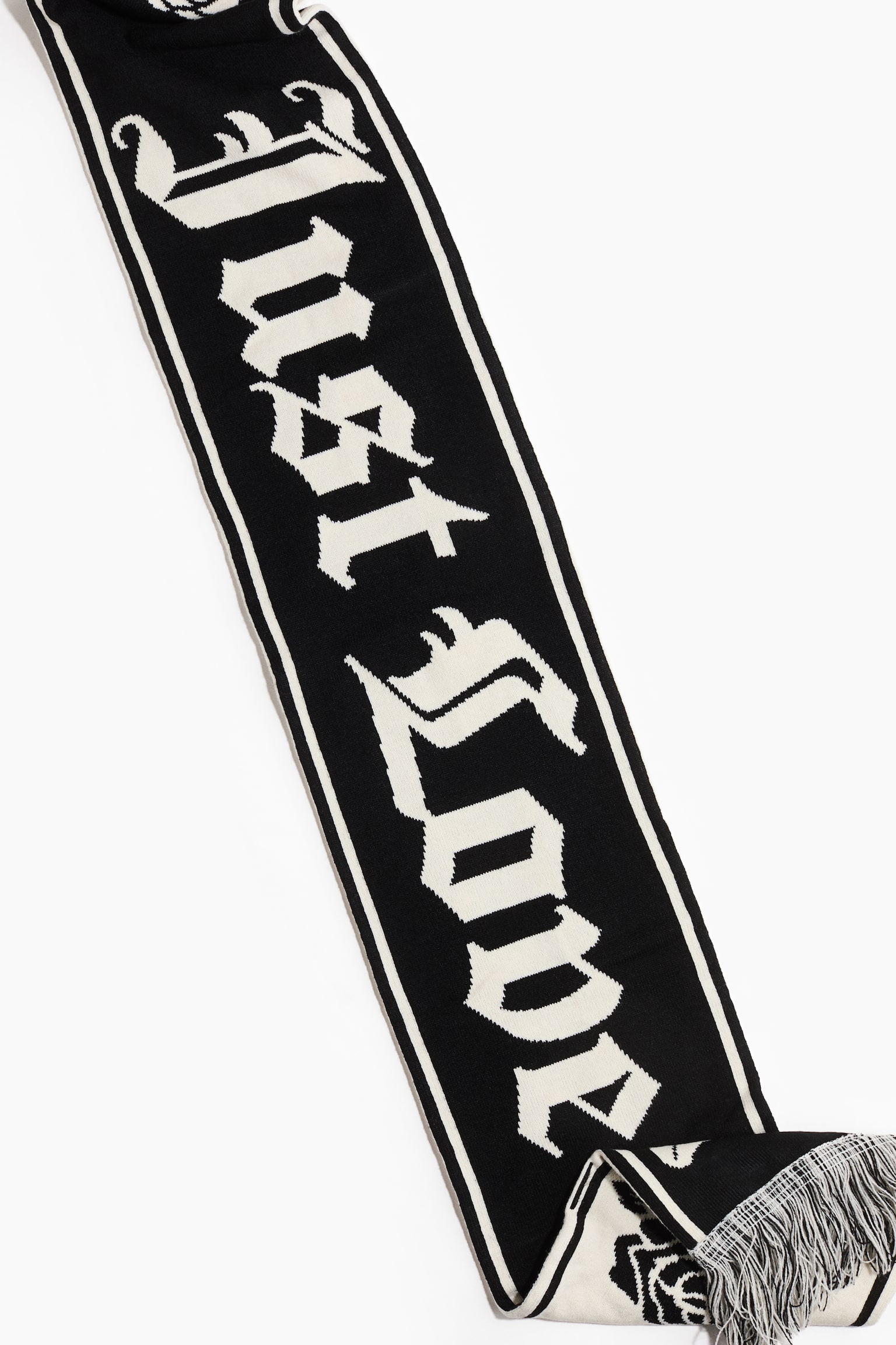 Jacquard-knit scarf - Black/Just Love - 3