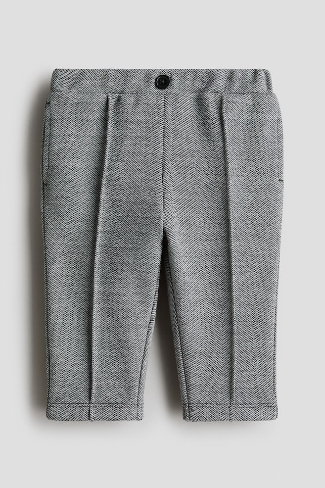 Pantalon habillé en molleton - Gris/motif à chevrons - 1