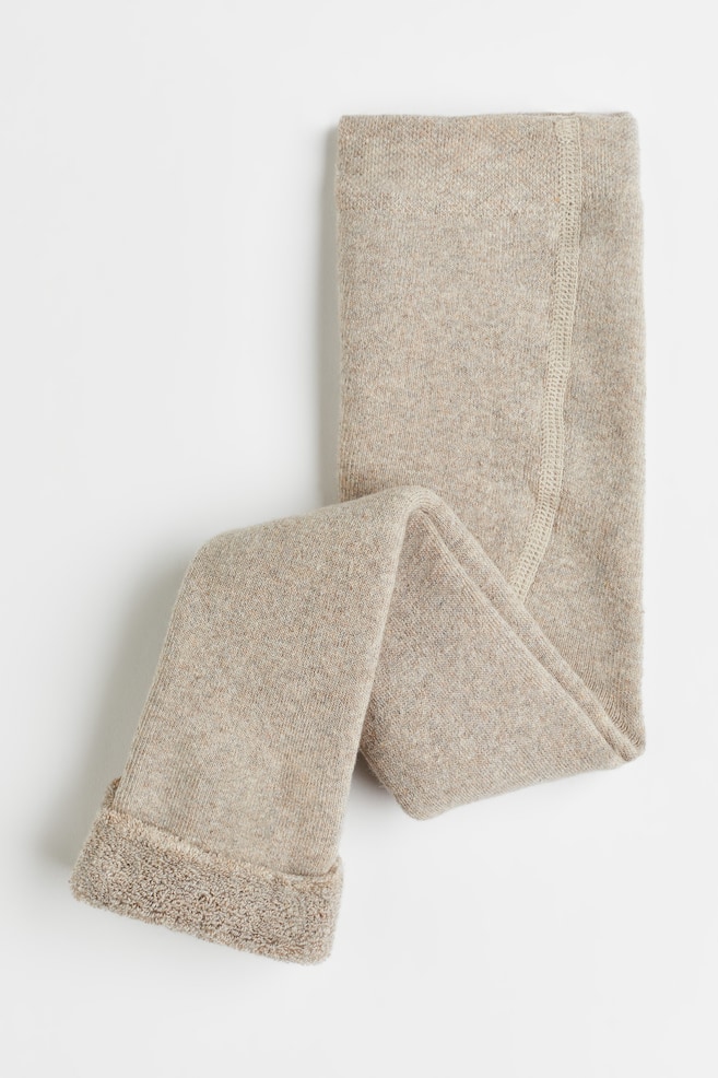 Terry leggings - Beige marl/Dark grey/Light pink - 1