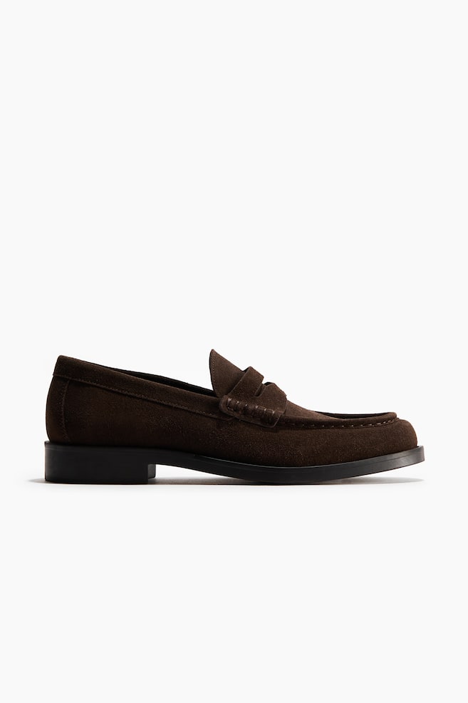 Loafer aus Veloursleder - Dunkelbraun - 1