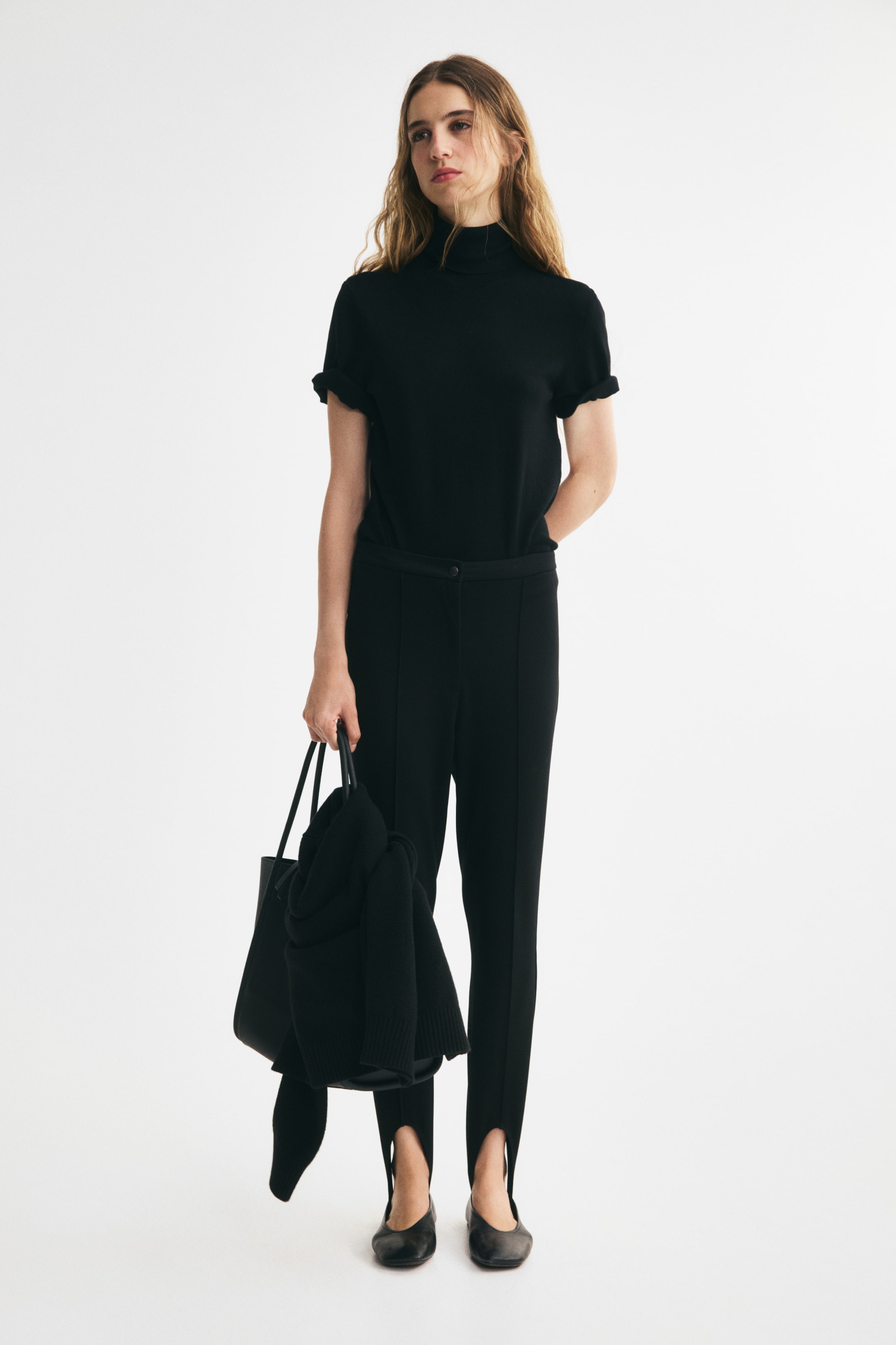 Fine-Knit Turtleneck Top