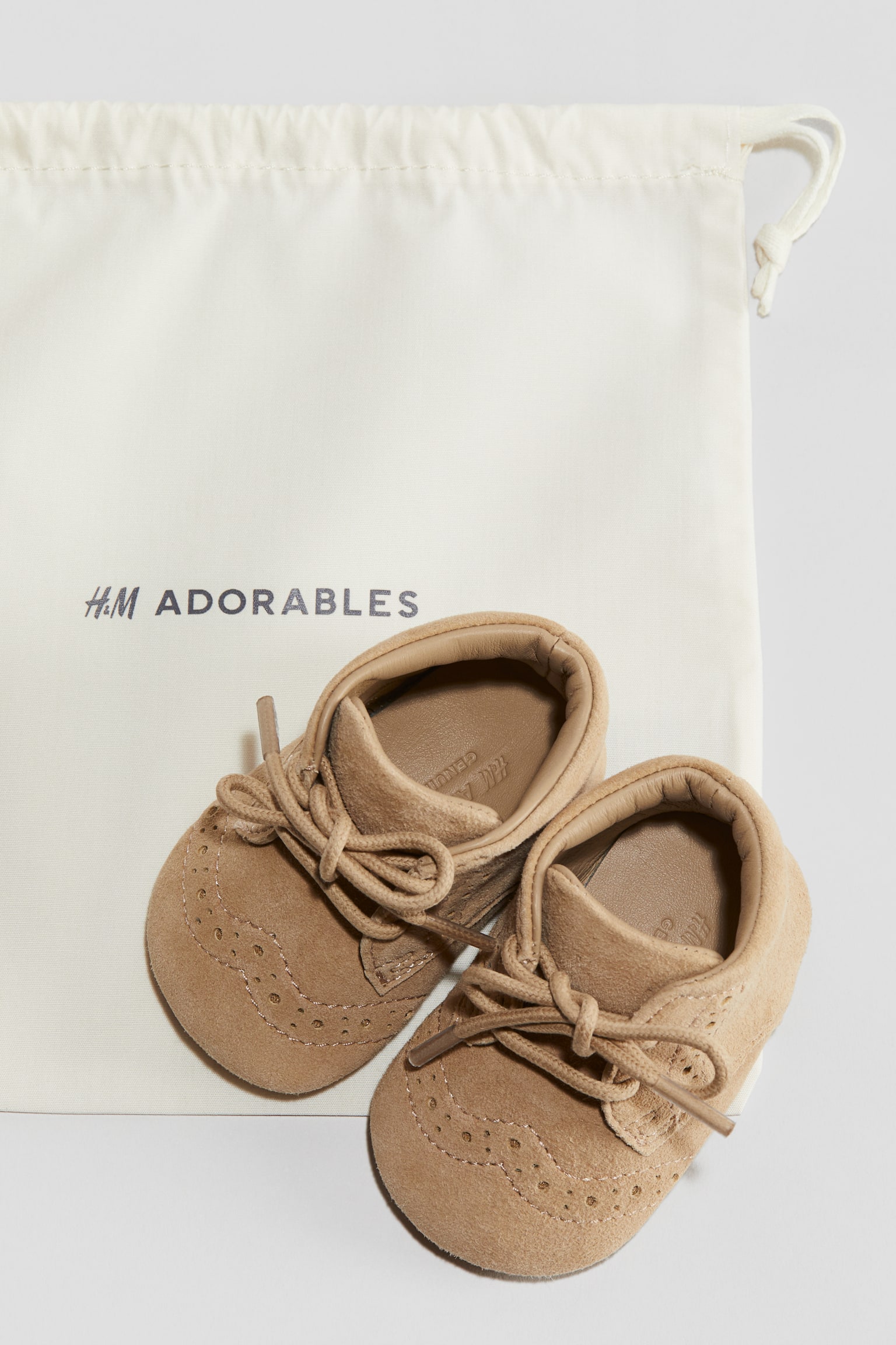 Детские мокасины H&M Soft-Sole Moccasins, цвет: Бежевый — фото 4