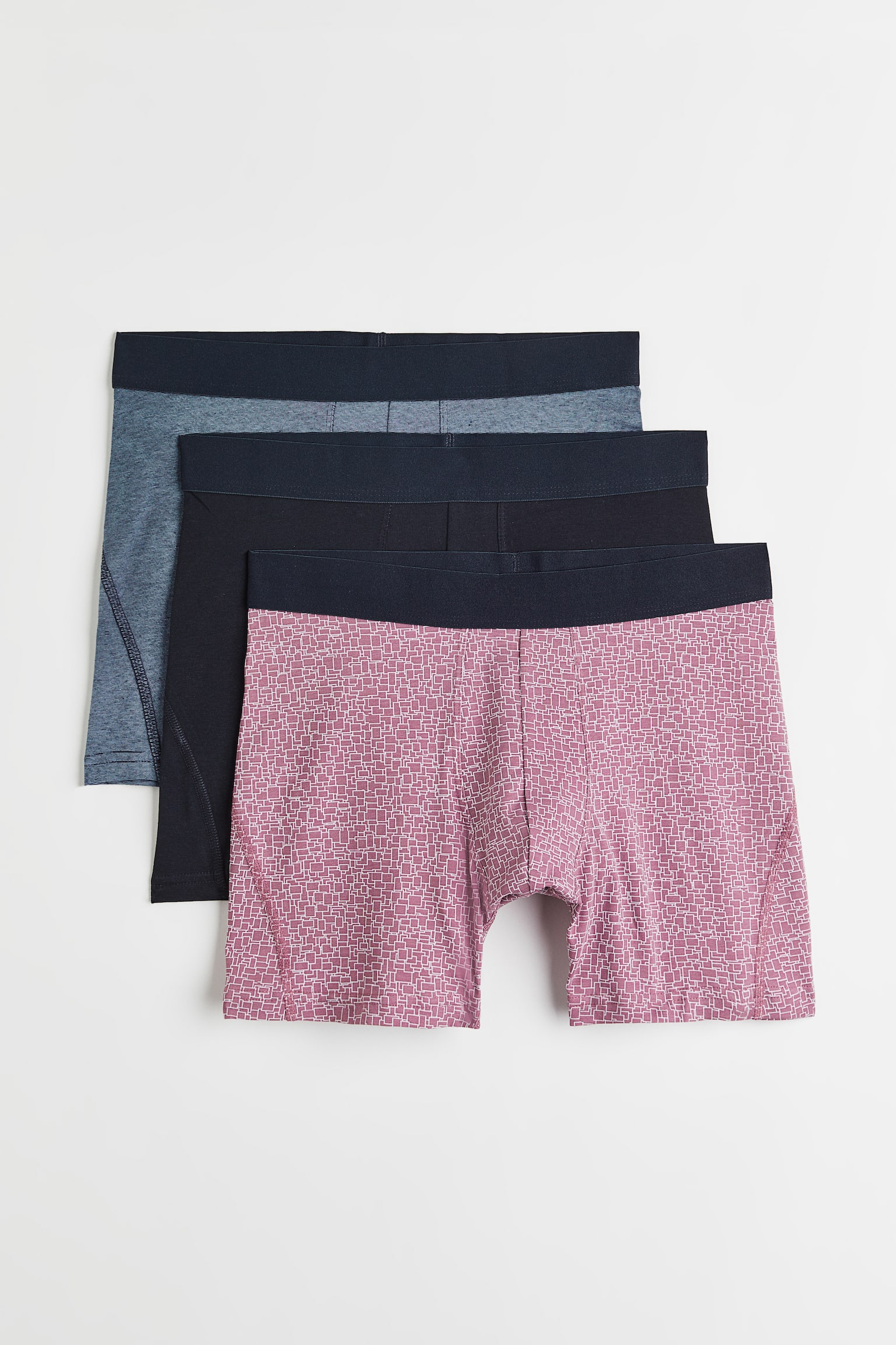 3-pack Boxer Briefs with Lycra® - Pink/patterned - 1
