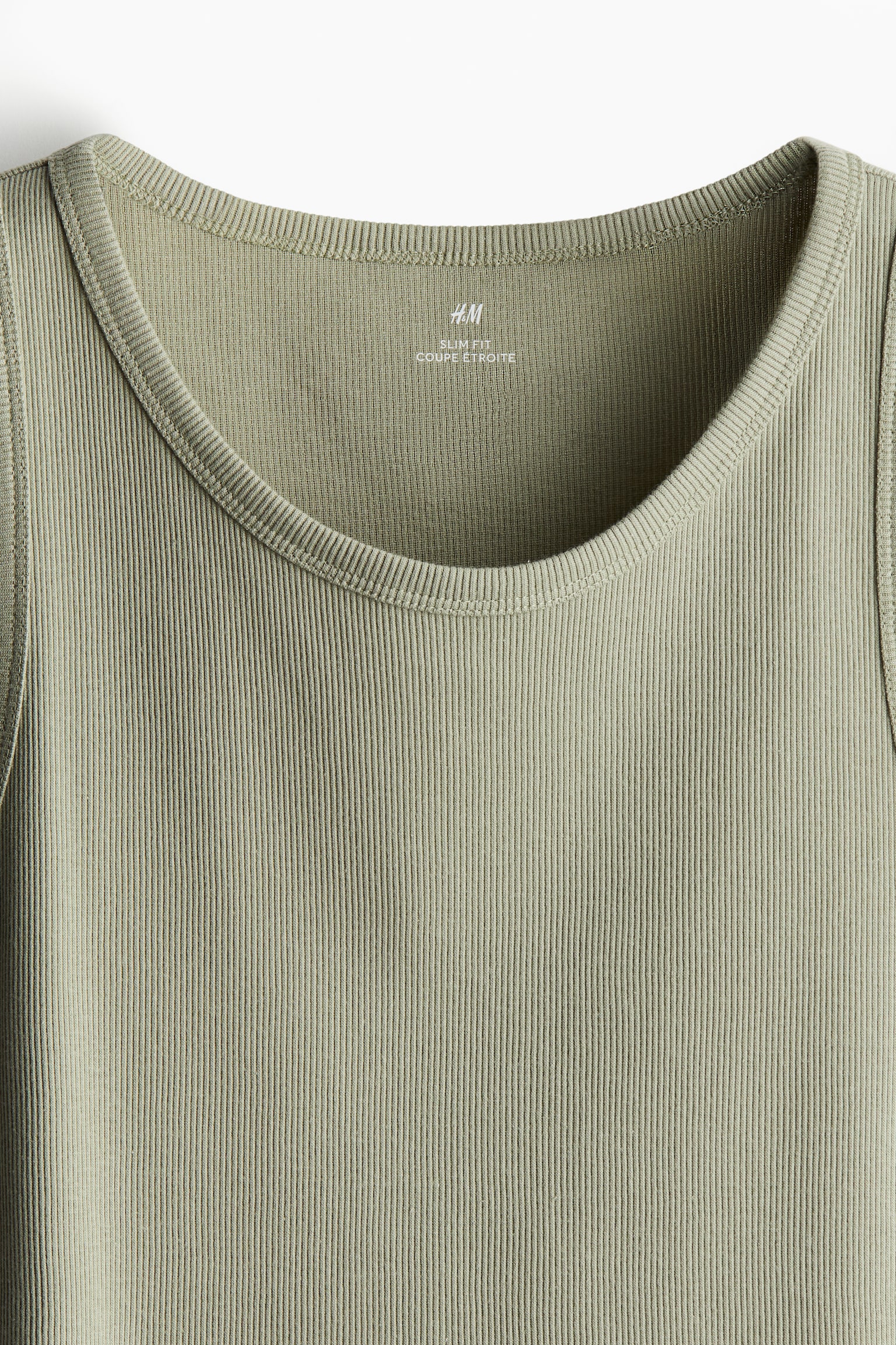 Slim Fit Ribbed vest top - Sage green/White/Grey marl/Brown/Black - 4