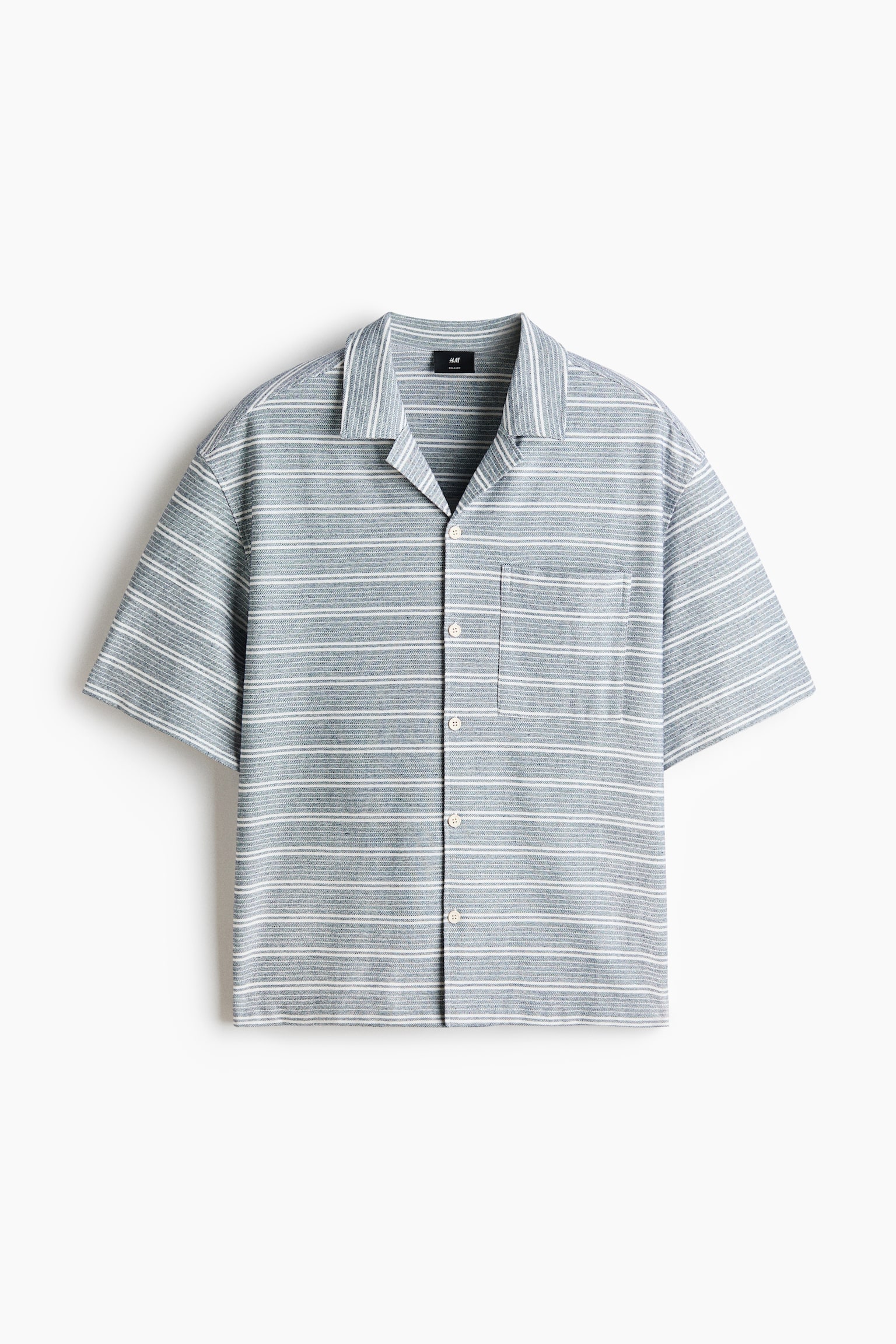 Casual overhemd - Relaxed Fit - Dusty blauw/gestreept/Roomwit/gestreept