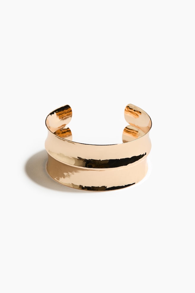 Wide cuff bracelet - Gold-coloured - 1