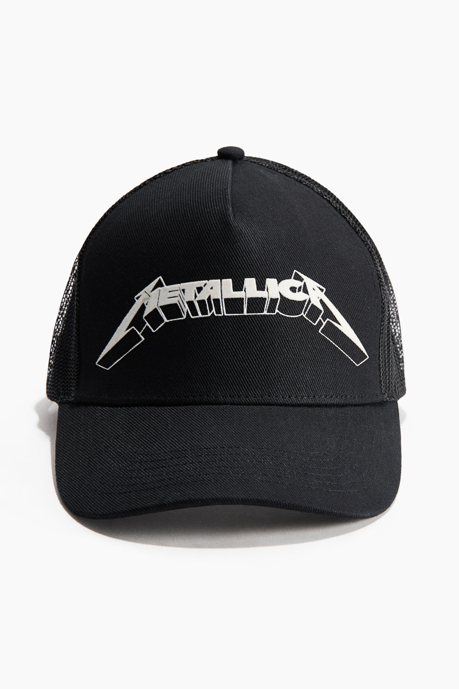 Trucker Cap with Motif - Black/Metallica